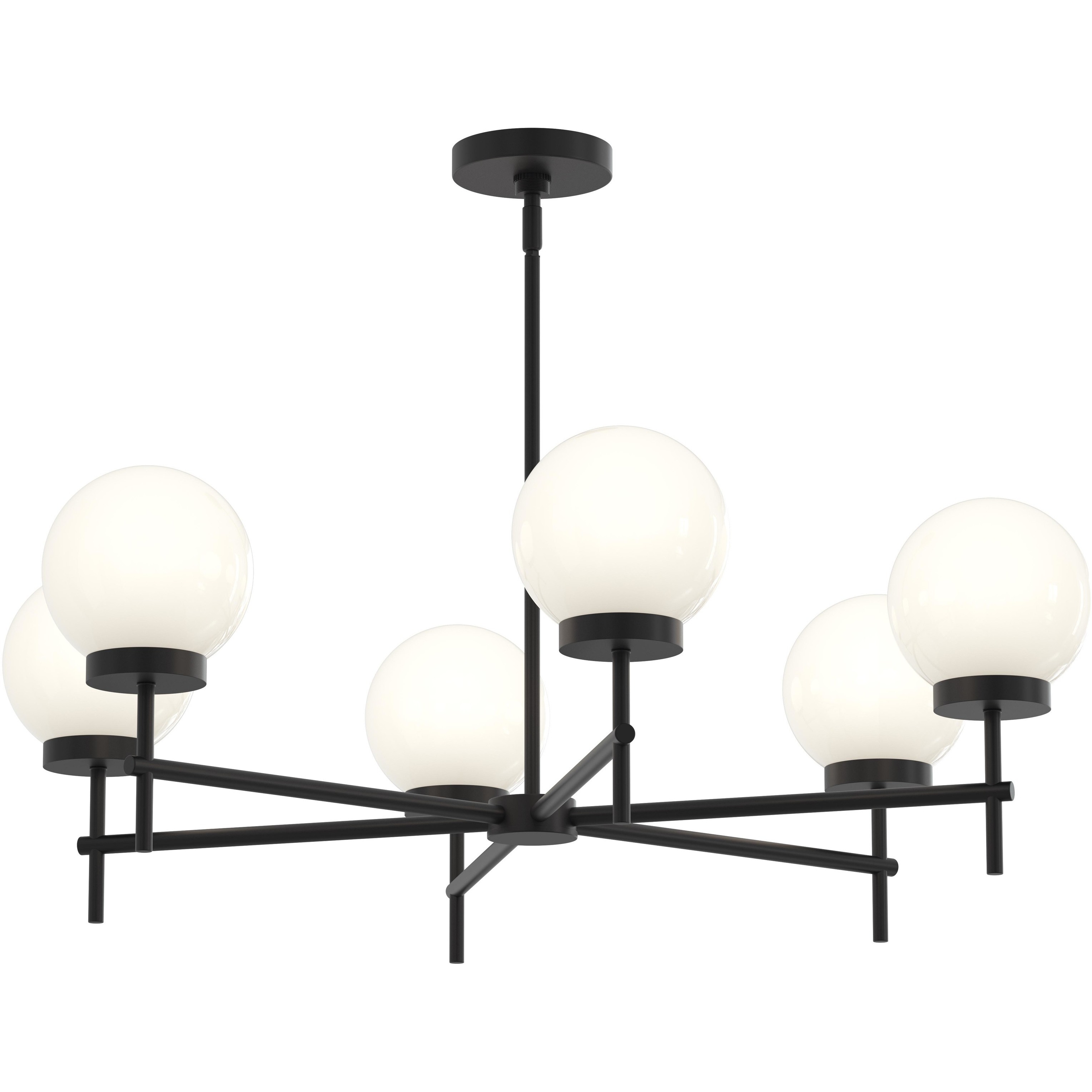 Rigsby 6 Light 36 inch Matte Black Chandelier Ceiling Light