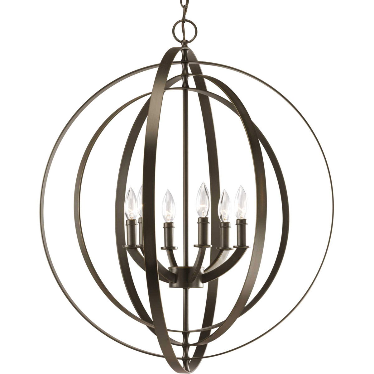 Equinox 6 Light 27.75 inch Antique Bronze Foyer Pendant Ceiling Light
