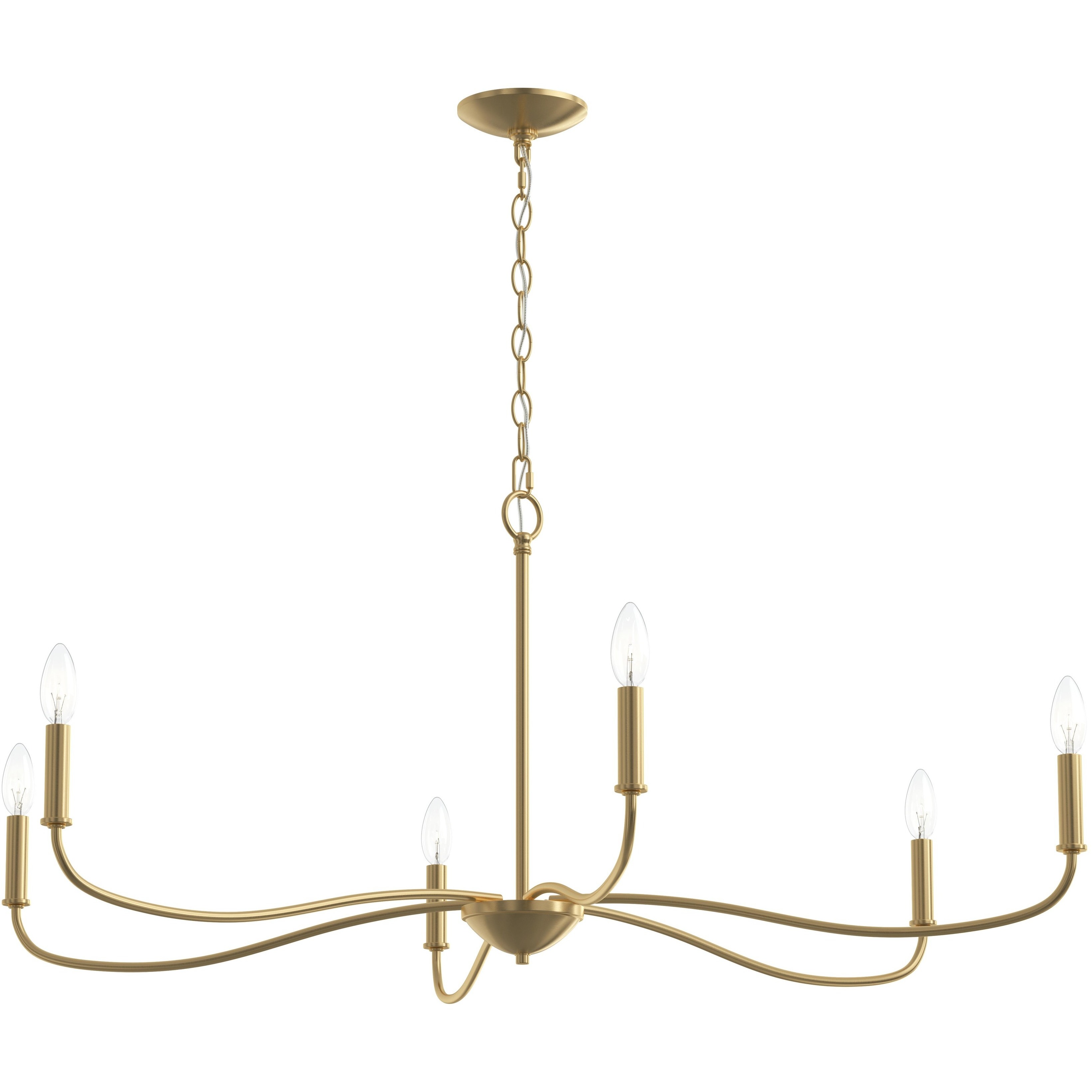 Ilia 6 Light 42.25 inch Brushed Gold Chandelier Ceiling Light