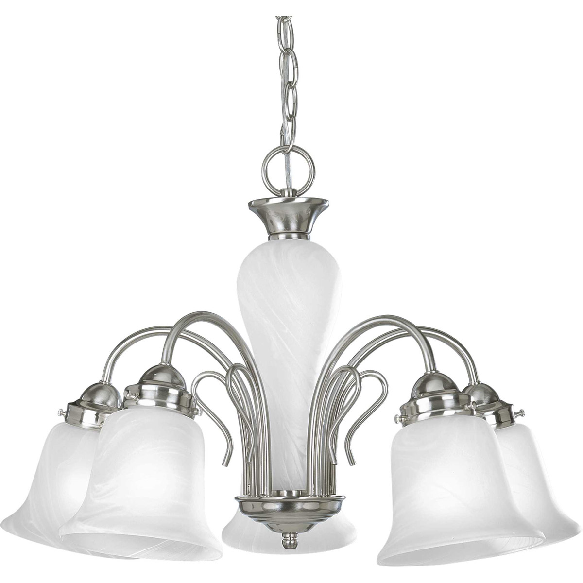Progress P4391 09 Bedford 5 Light 22.75 inch Brushed Nickel Chandelier Ceiling Light