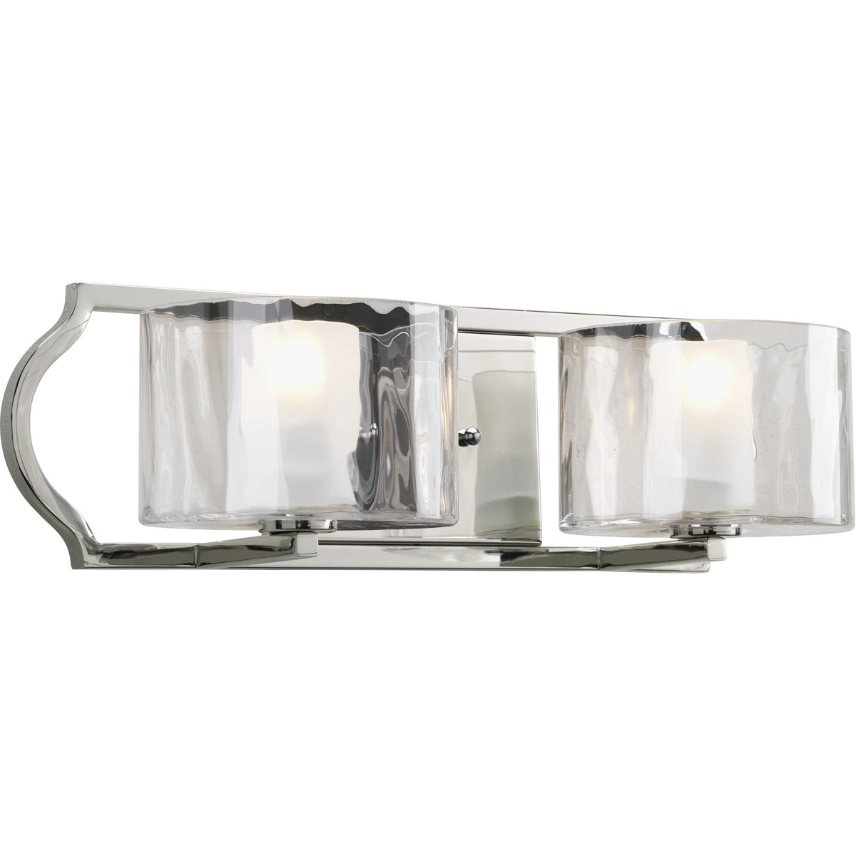 Progress lighting brushed nickel bathroom vanity light with glass shades outlet