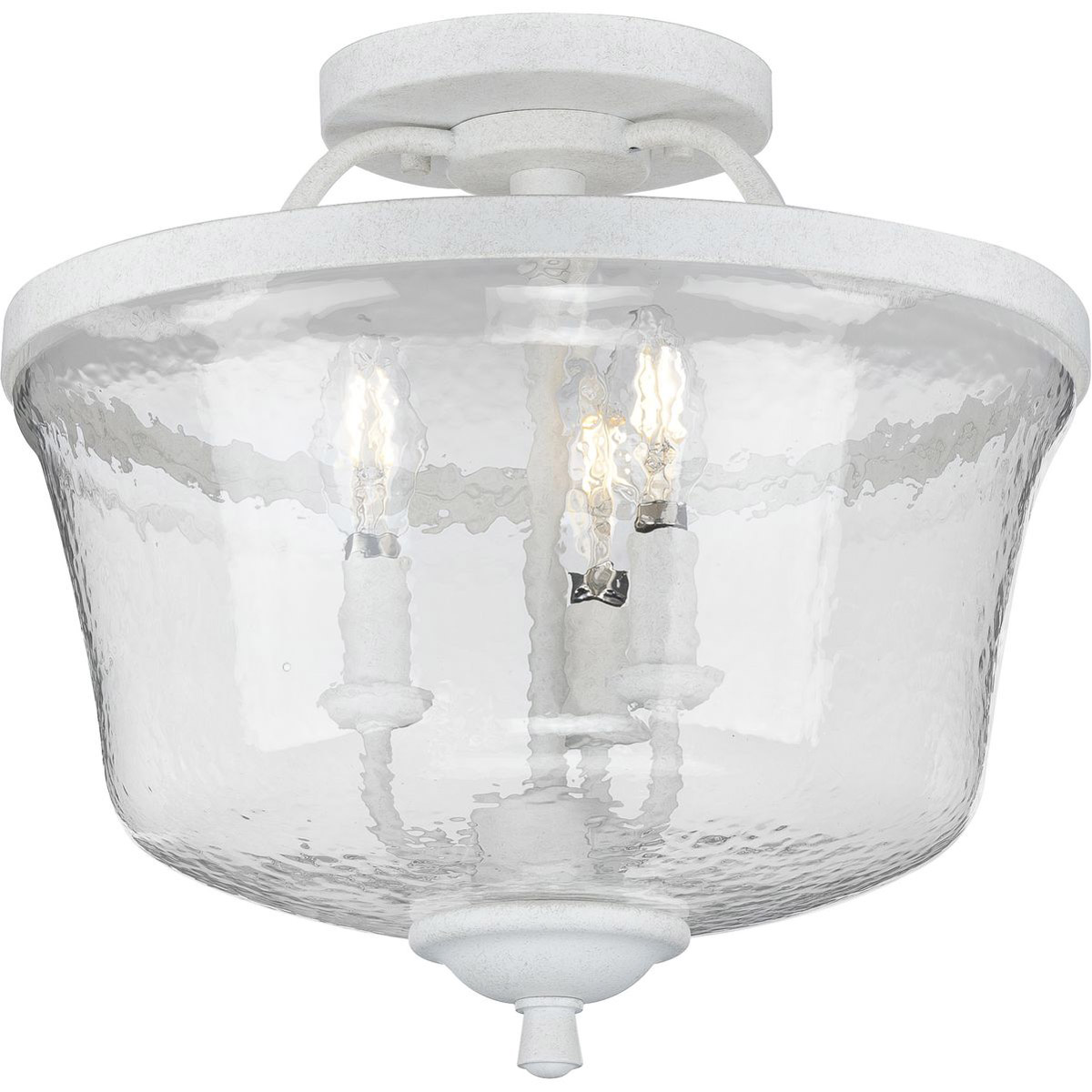 Bowman 3 Light 14.25 inch Cottage White Semi-Flush Mount Convertible Ceiling Light