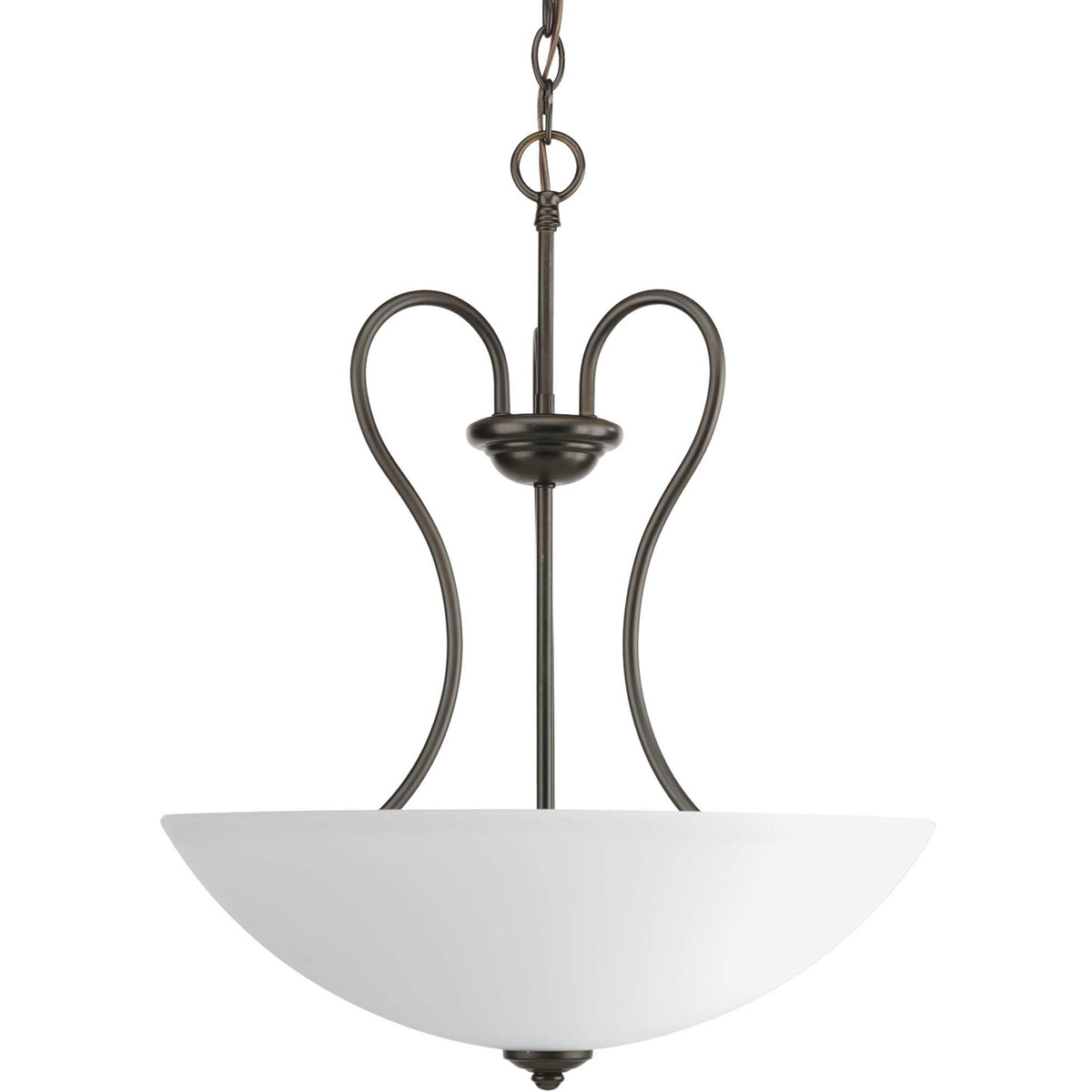 Heart 3 Light 17.75 inch Antique Bronze Inverted Pendant Ceiling Light
