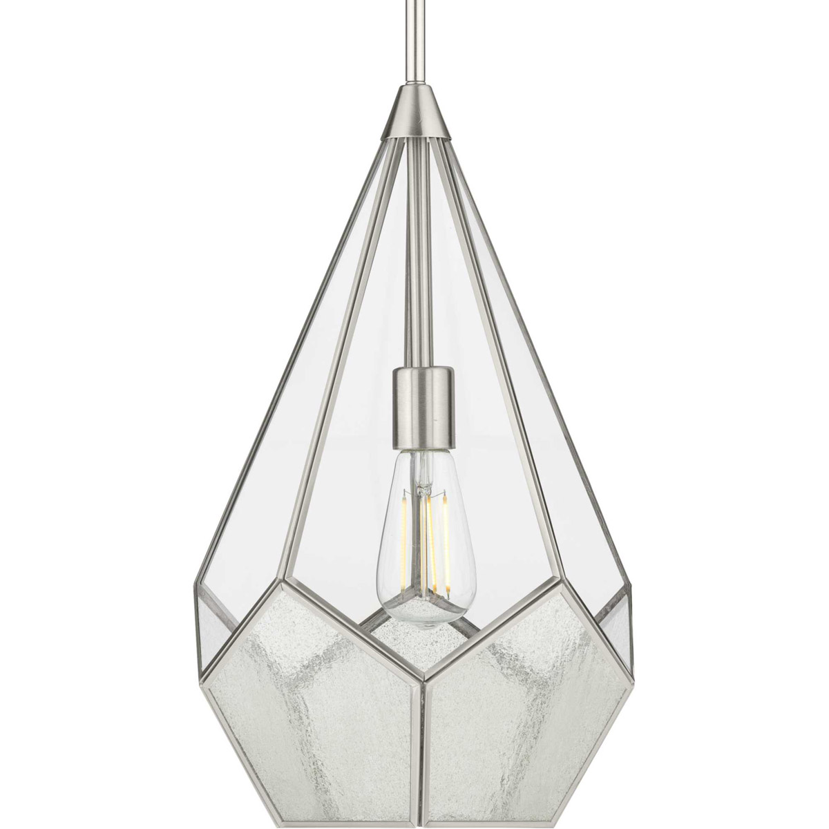 Cinq 1 Light 12 inch Brushed Nickel Pendant Ceiling Light, Design Series