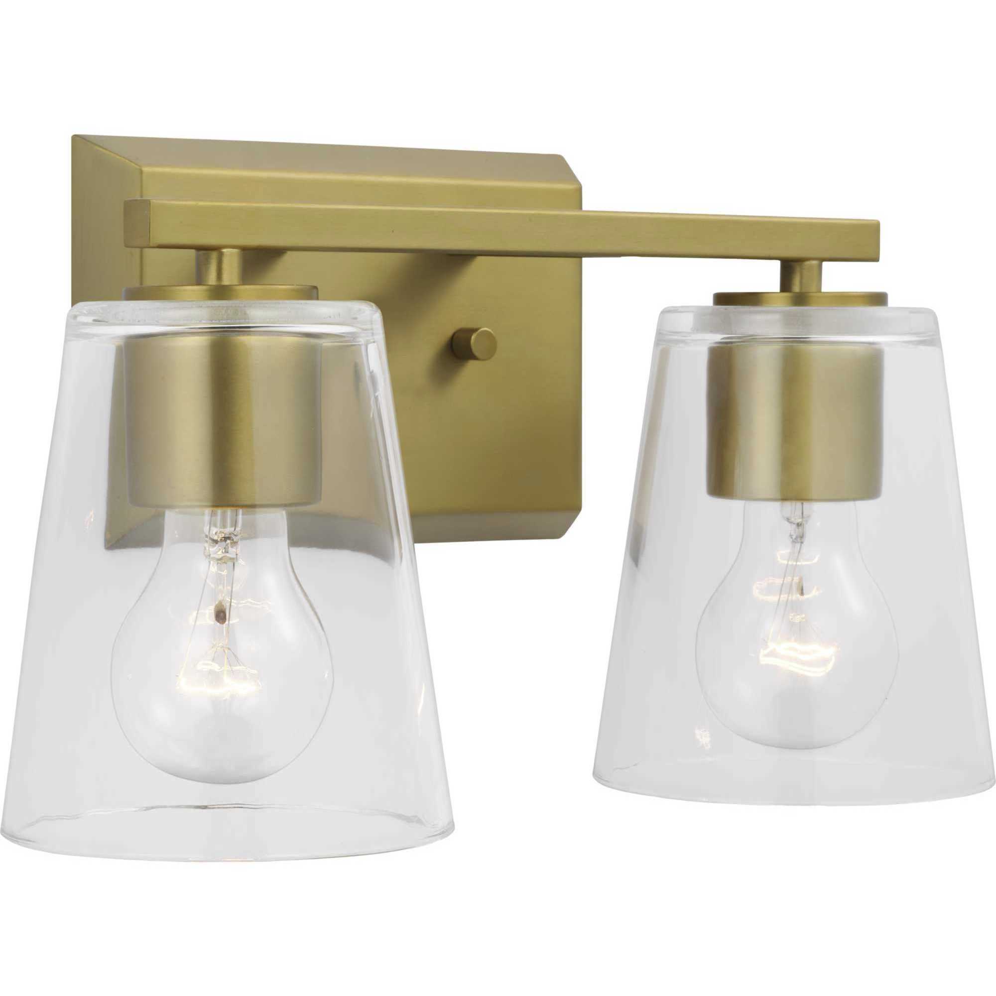 Vertex 2 Light 12.87 inch Brushed Gold Bath Light Wall Light