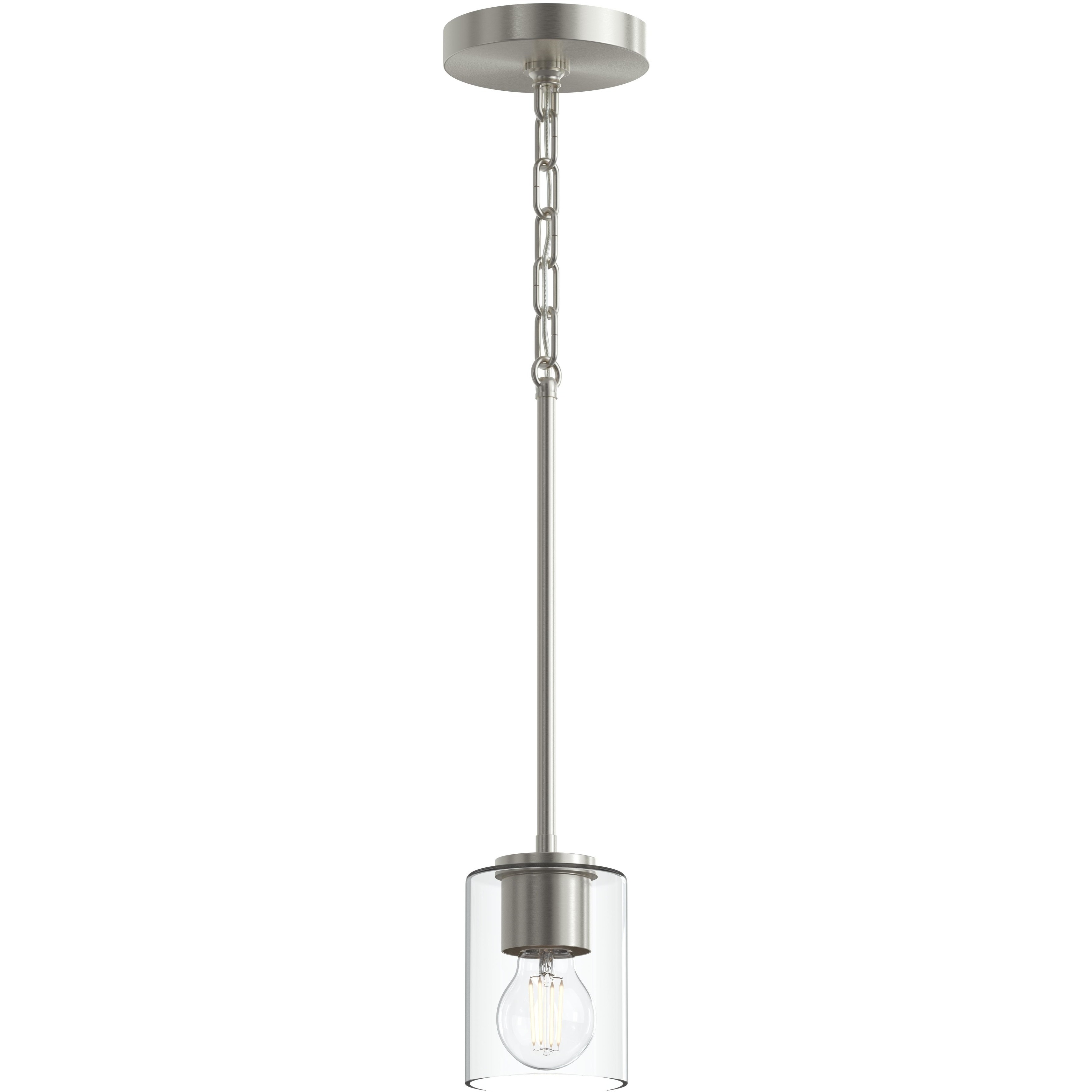 Replay 1 Light 3.88 inch Brushed Nickel Mini-Pendant Ceiling Light
