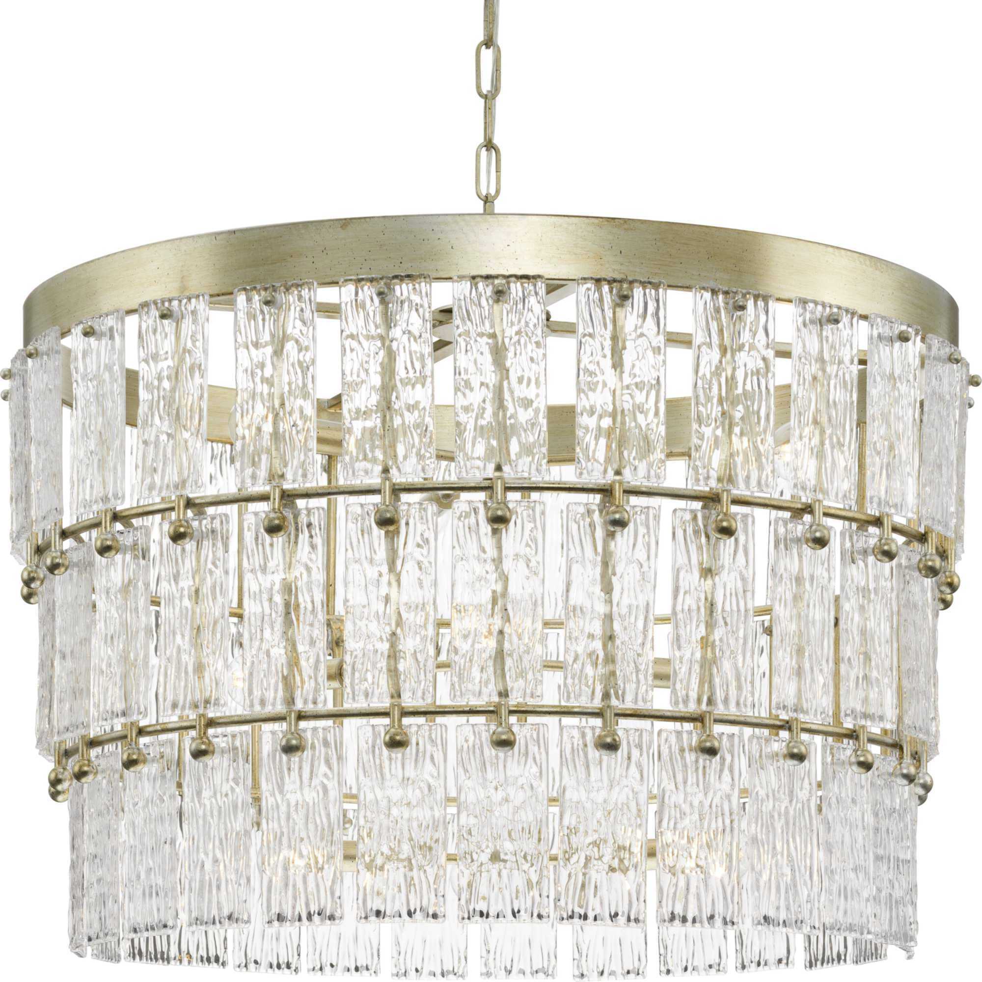Chevall 9 Light 32 inch Gilded Silver Chandelier Ceiling Light, Design Series