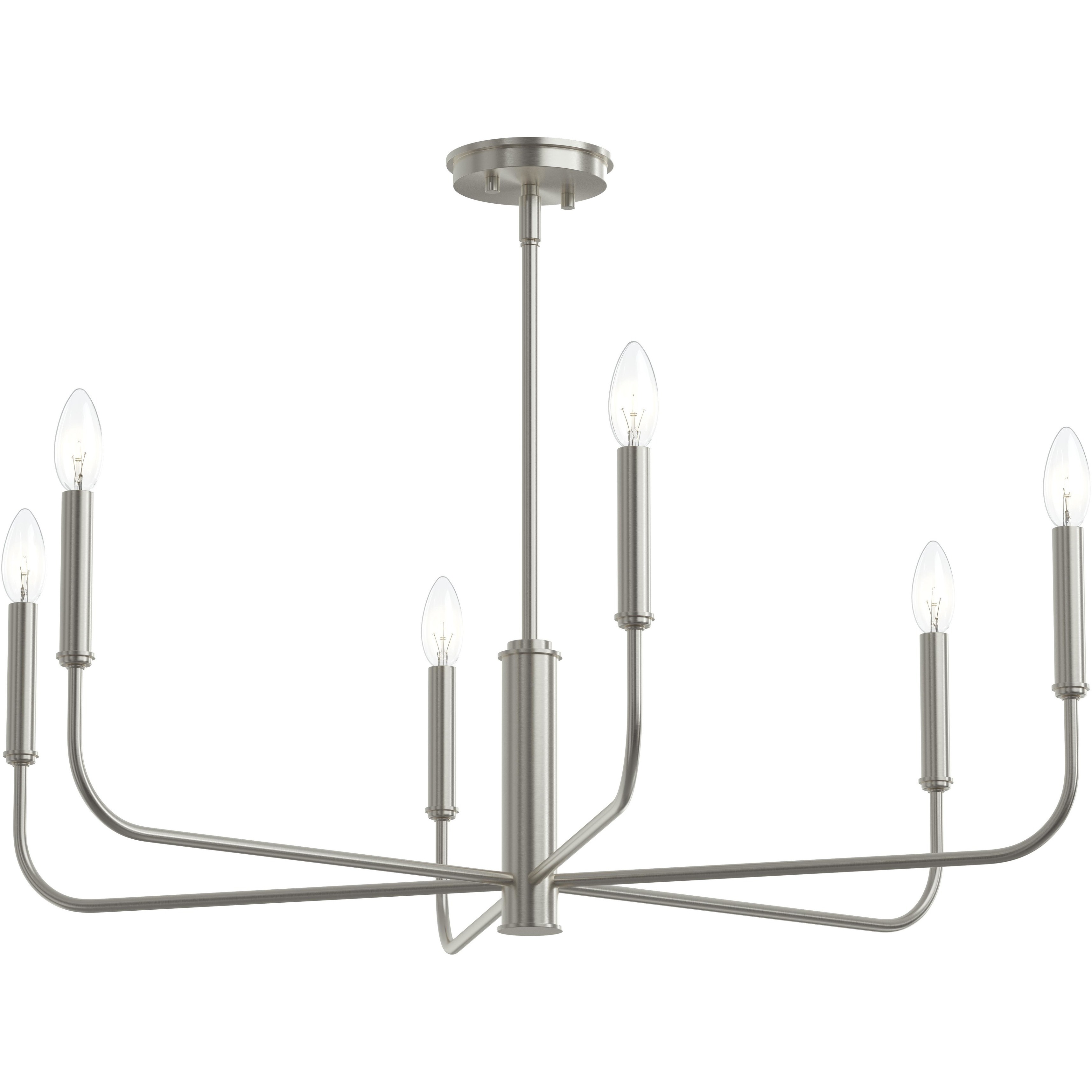 Reines 6 Light 32 inch Brushed Nickel Chandelier Ceiling Light