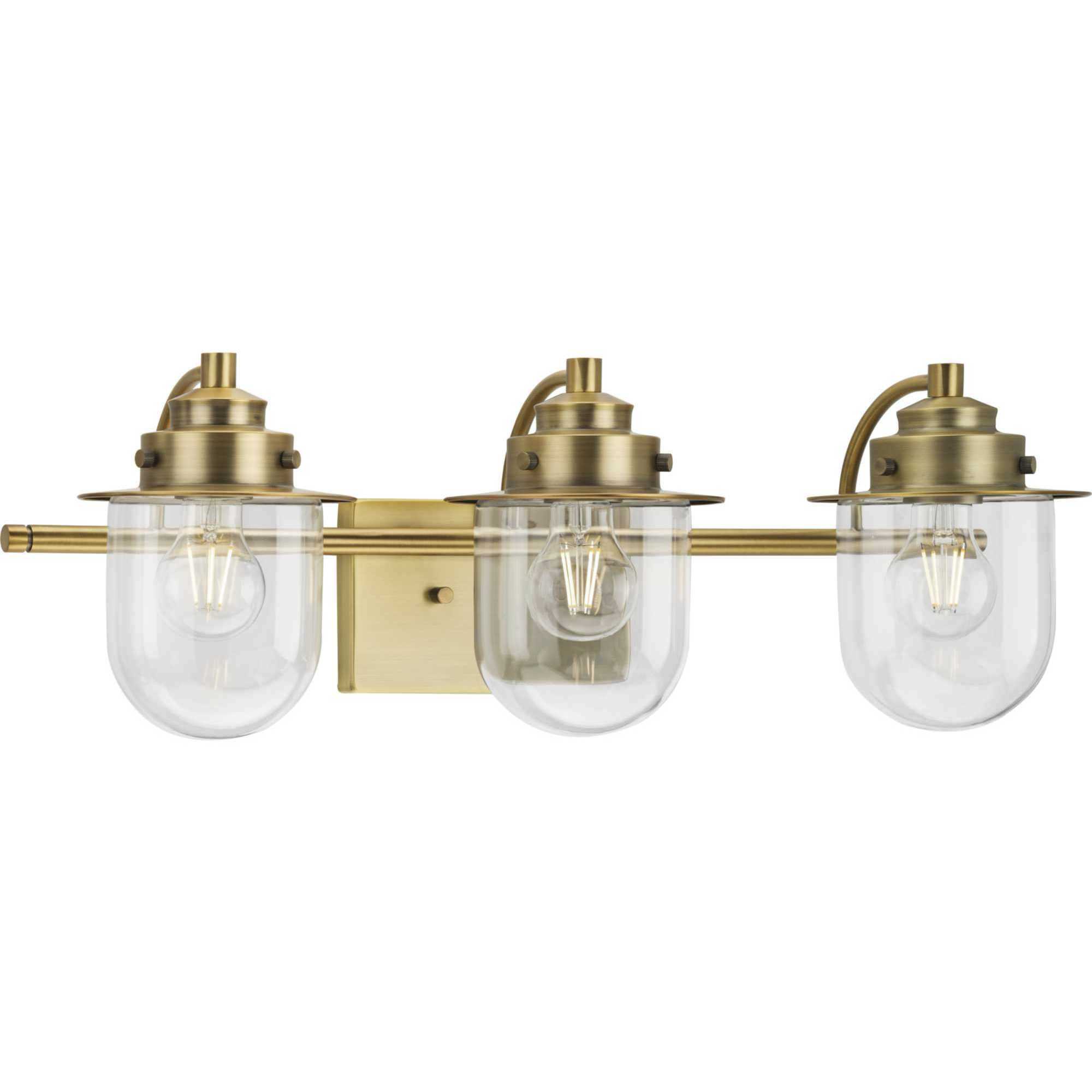 Progress P300436163 Northlake 3 Light 24 inch Vintage Brass Bath Light