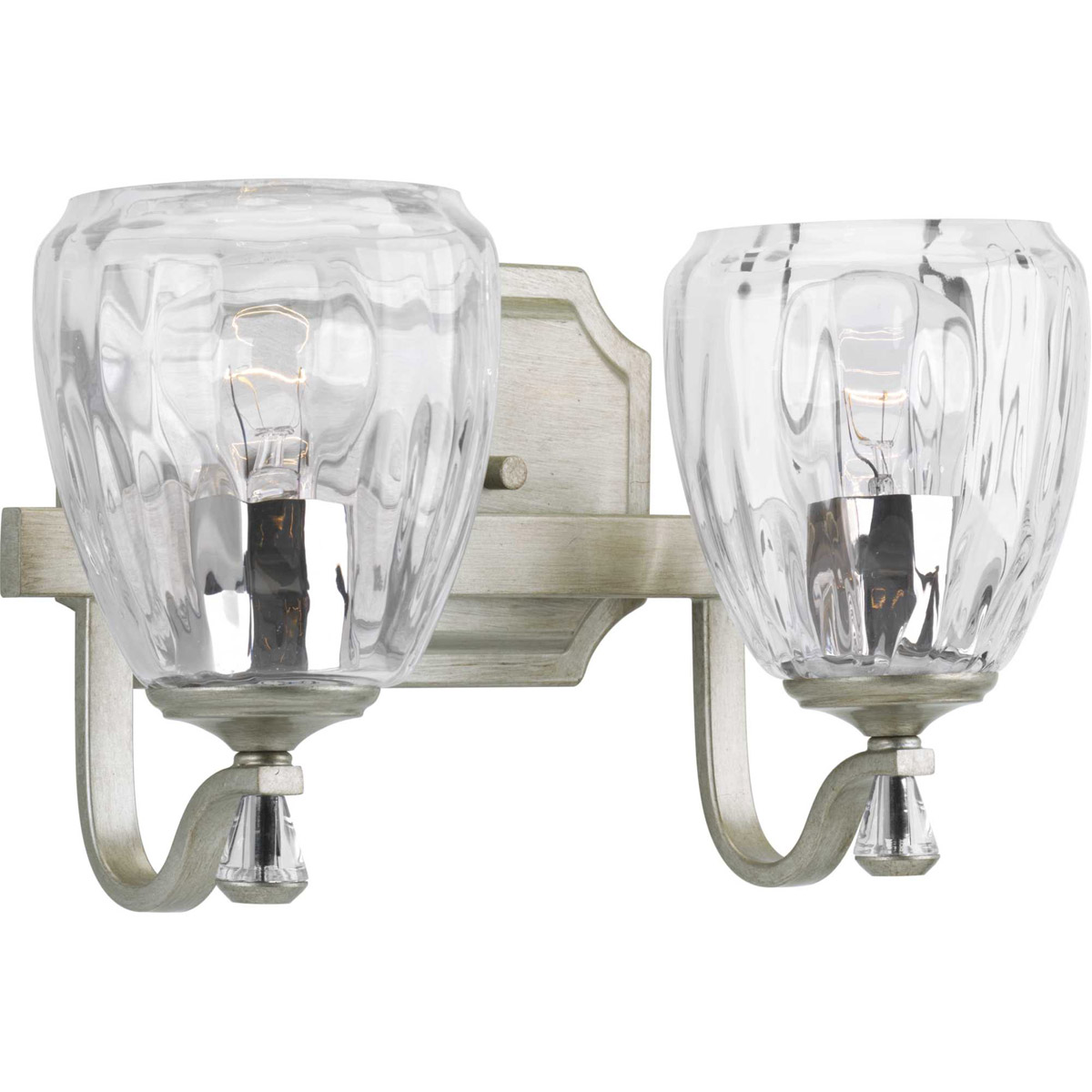 Anjoux 2 Light 14 inch Silver Ridge Bath Vanity Wall Light