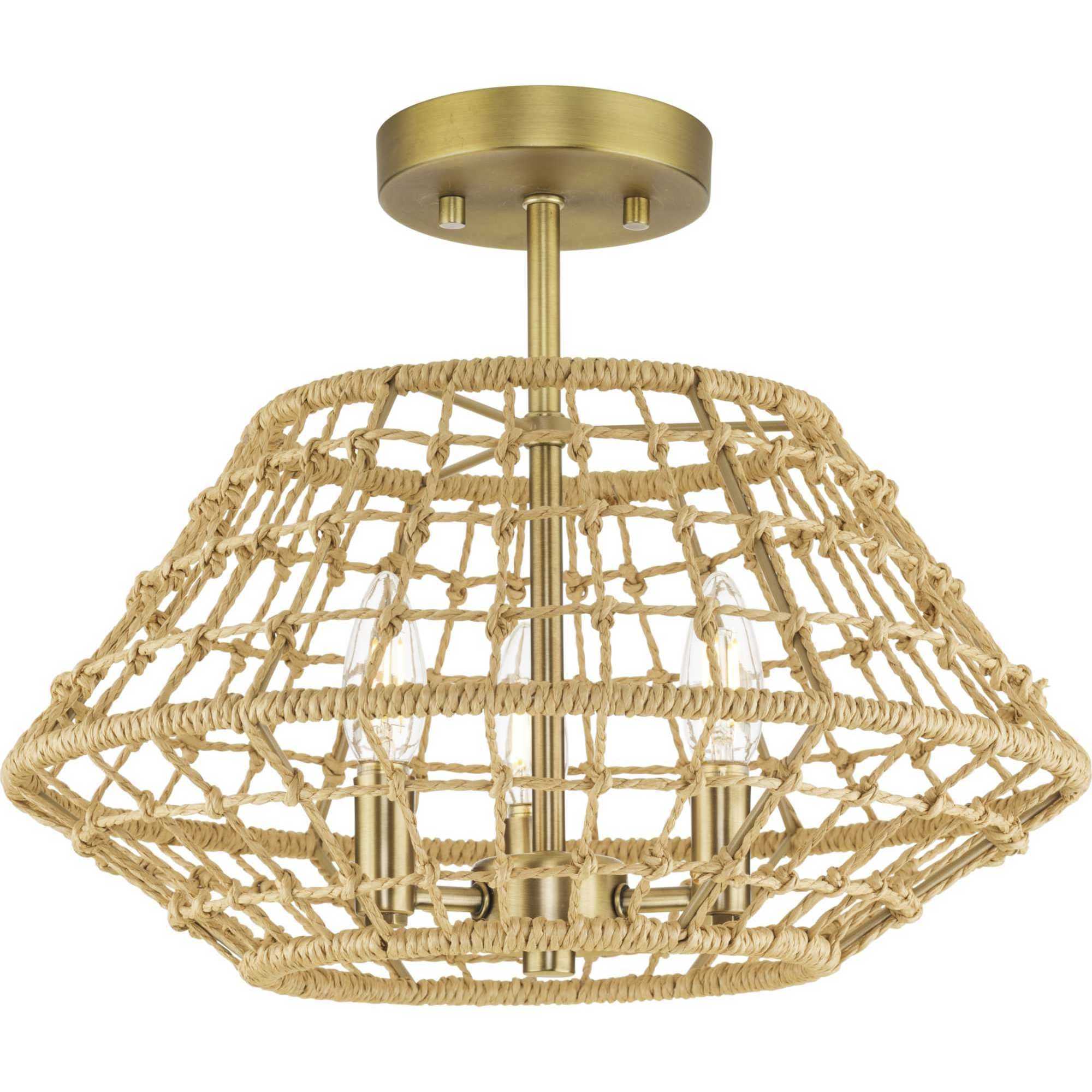 Progress P350246-163 Laila 3 Light 16 inch Vintage Brass