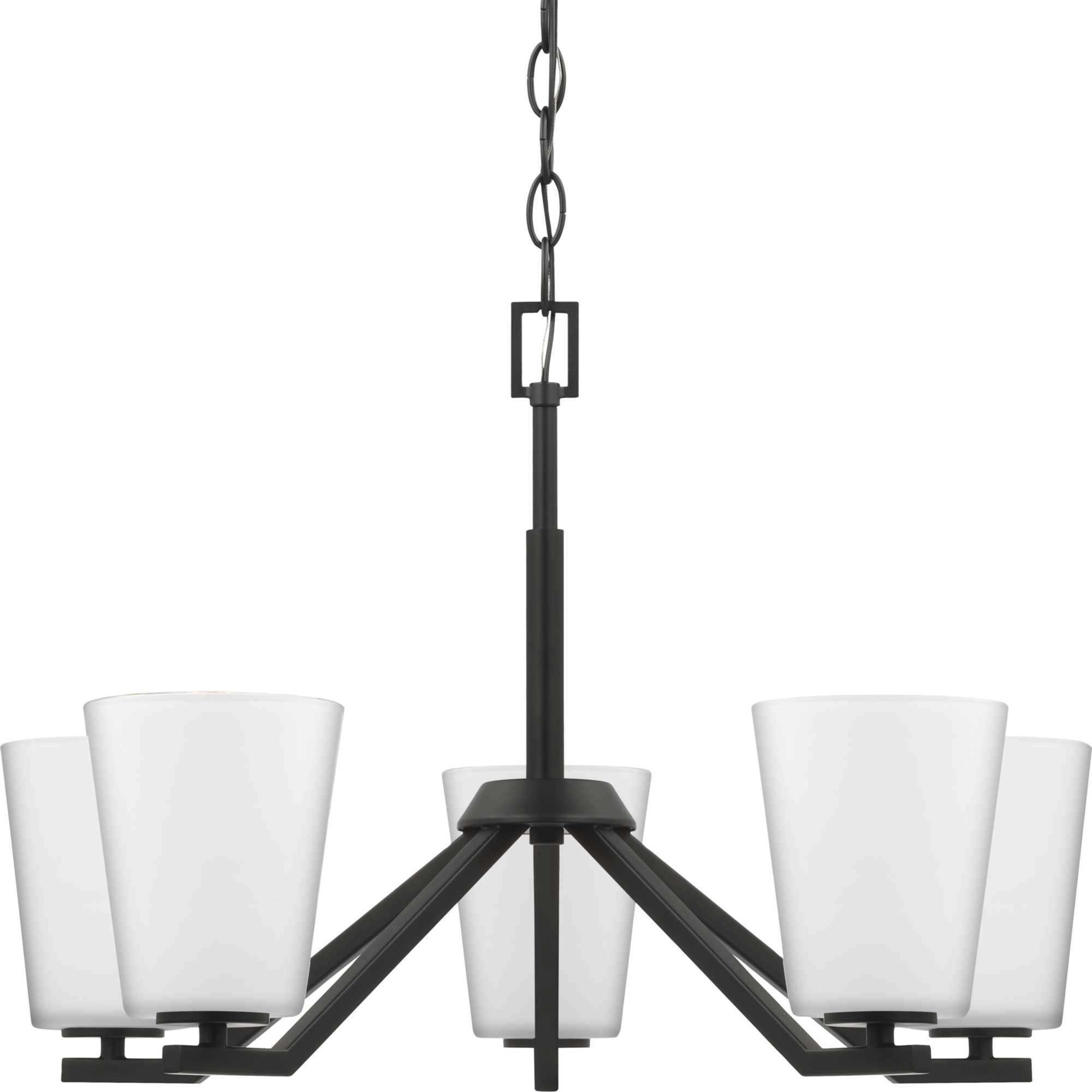 Vertex 5 Light 22.5 inch Matte Black Chandelier Ceiling Light