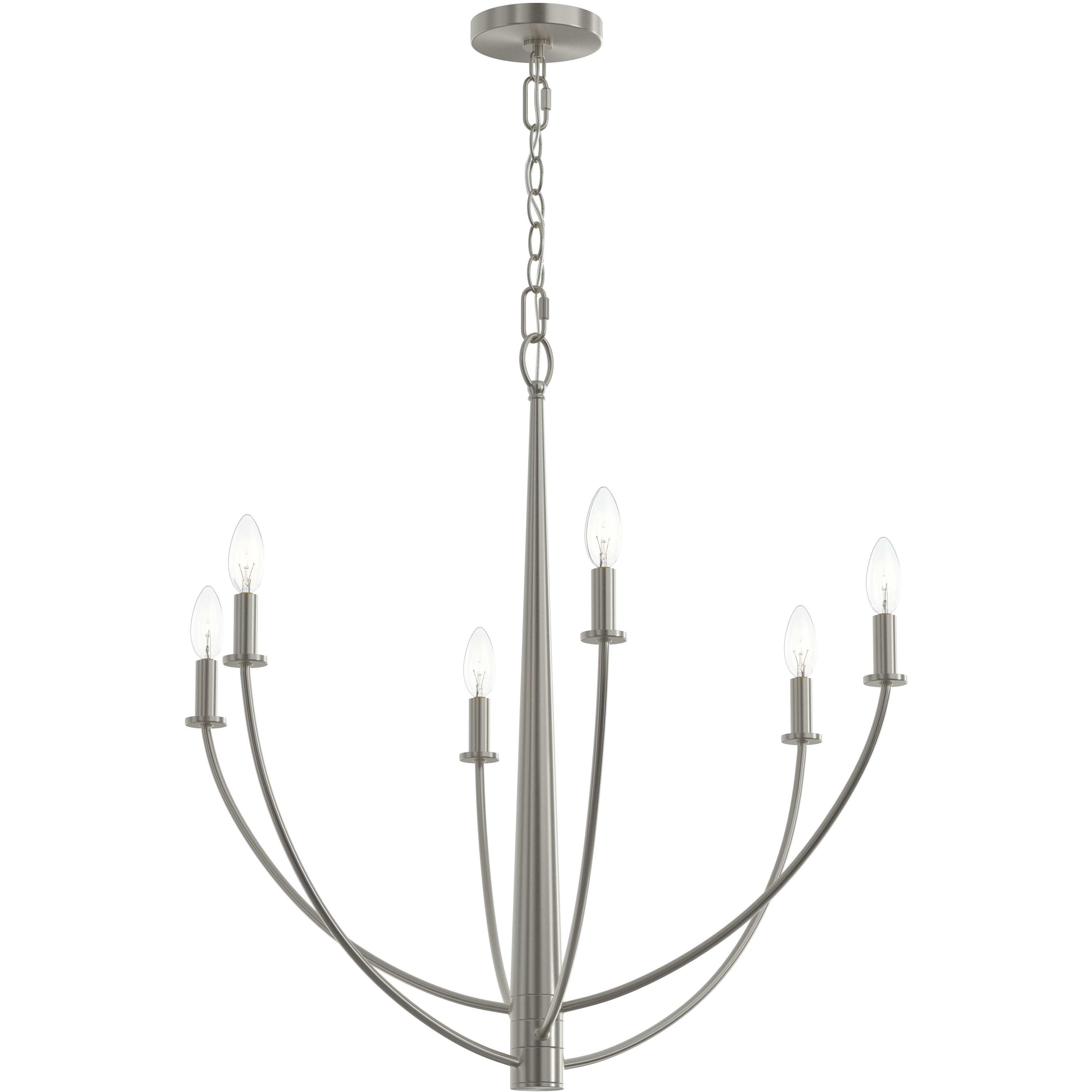 Jheni 6 Light 28 inch Brushed Nickel Chandelier Ceiling Light