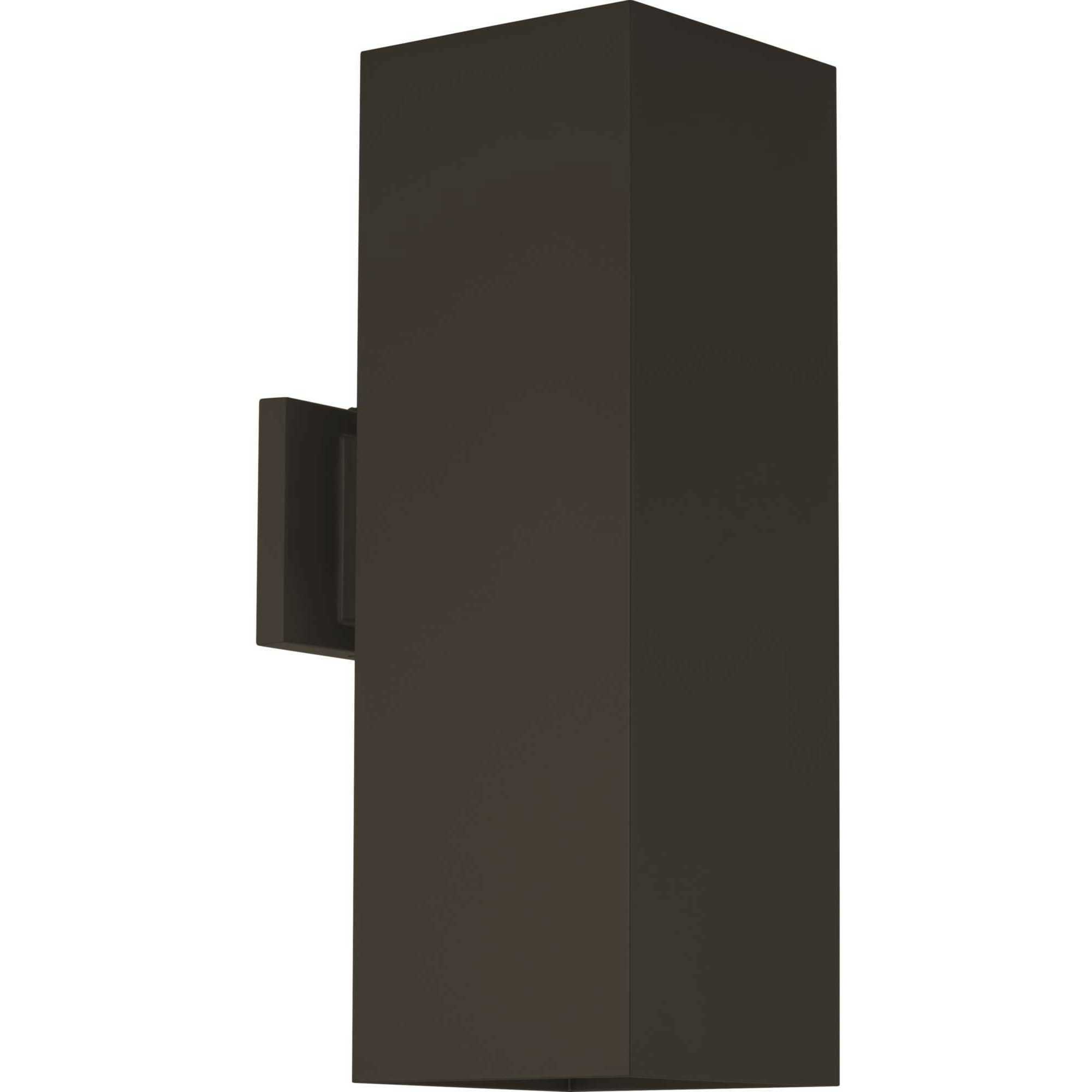 LED Square Cylinder Outdoor Wall Mount in Antique Bronze, LED Lamping, Progress LED