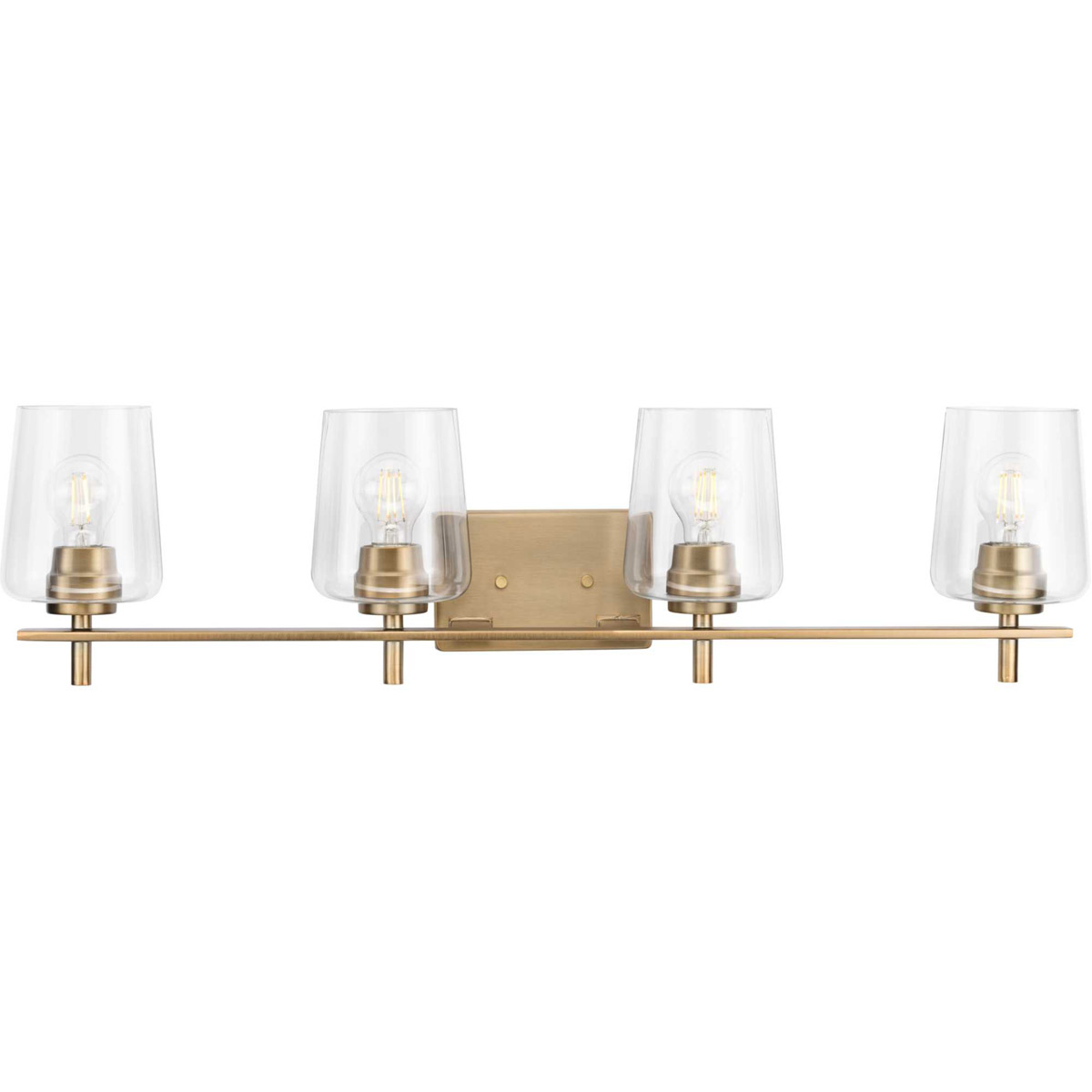 Calais 4 Light 34 inch Vintage Brass Bath Vanity Wall Light