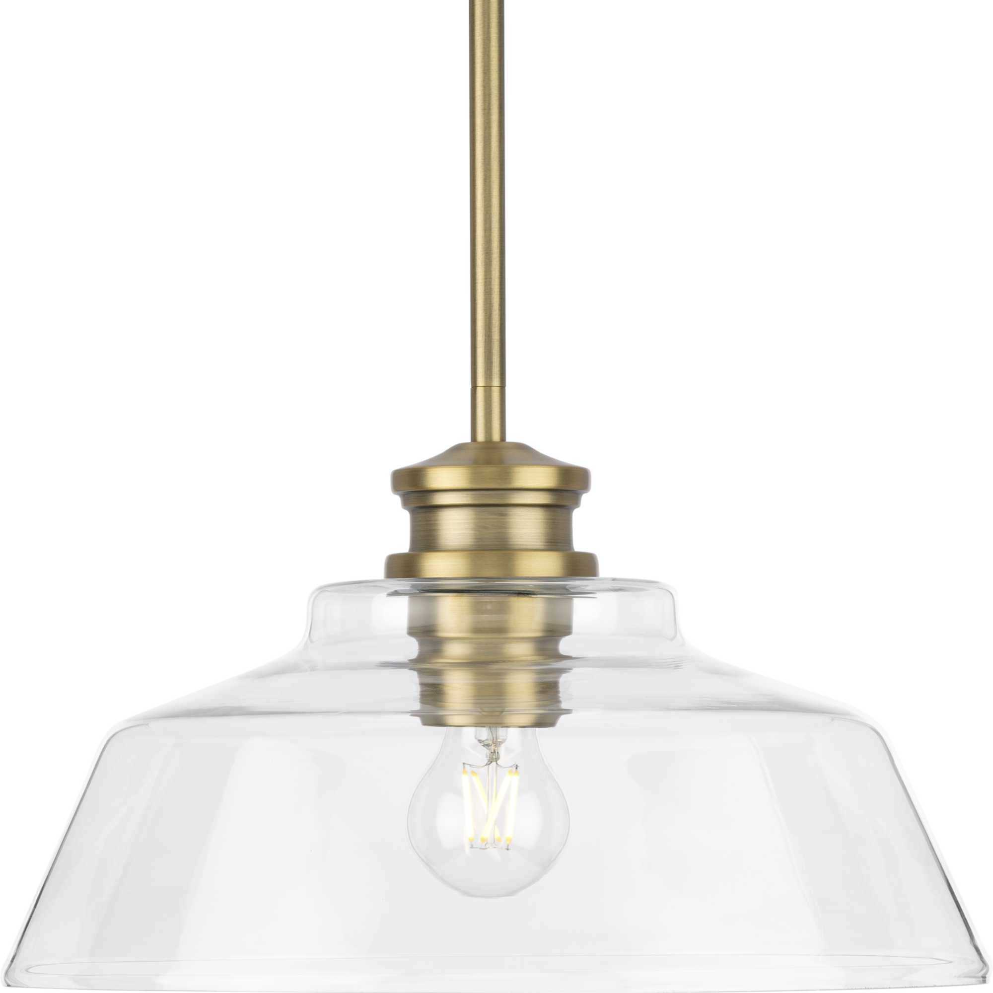 Singleton 1 Light 14 inch Vintage Brass Pendant Ceiling Light