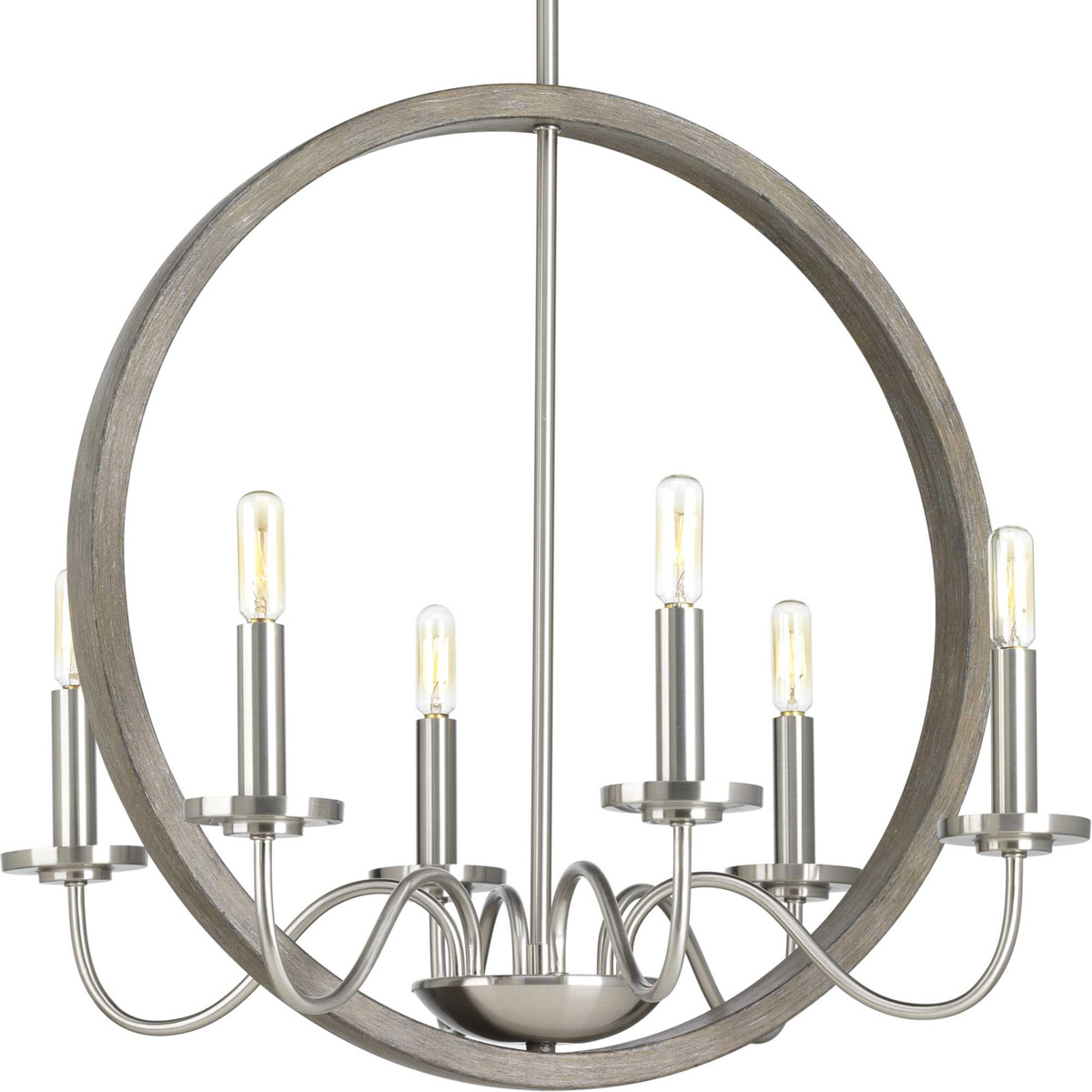 Fontayne 6 Light 22 inch Brushed Nickel Chandelier Ceiling Light, Design Series