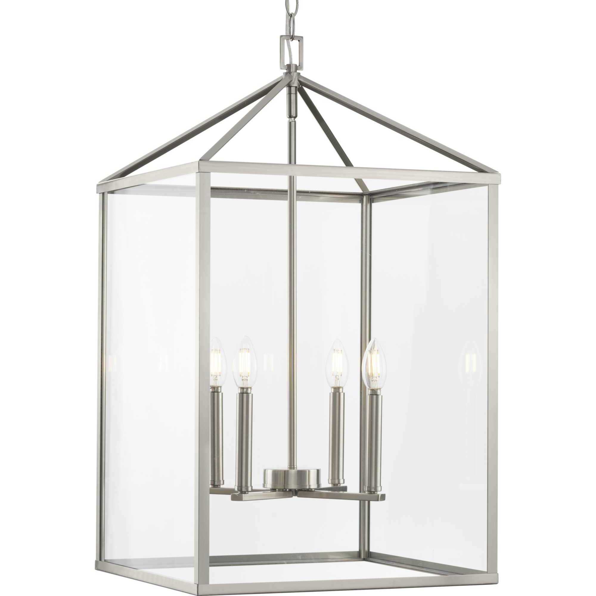 Hillcrest 4 Light 17 inch Brushed Nickel Foyer Light Ceiling Light in Burnished Nickel