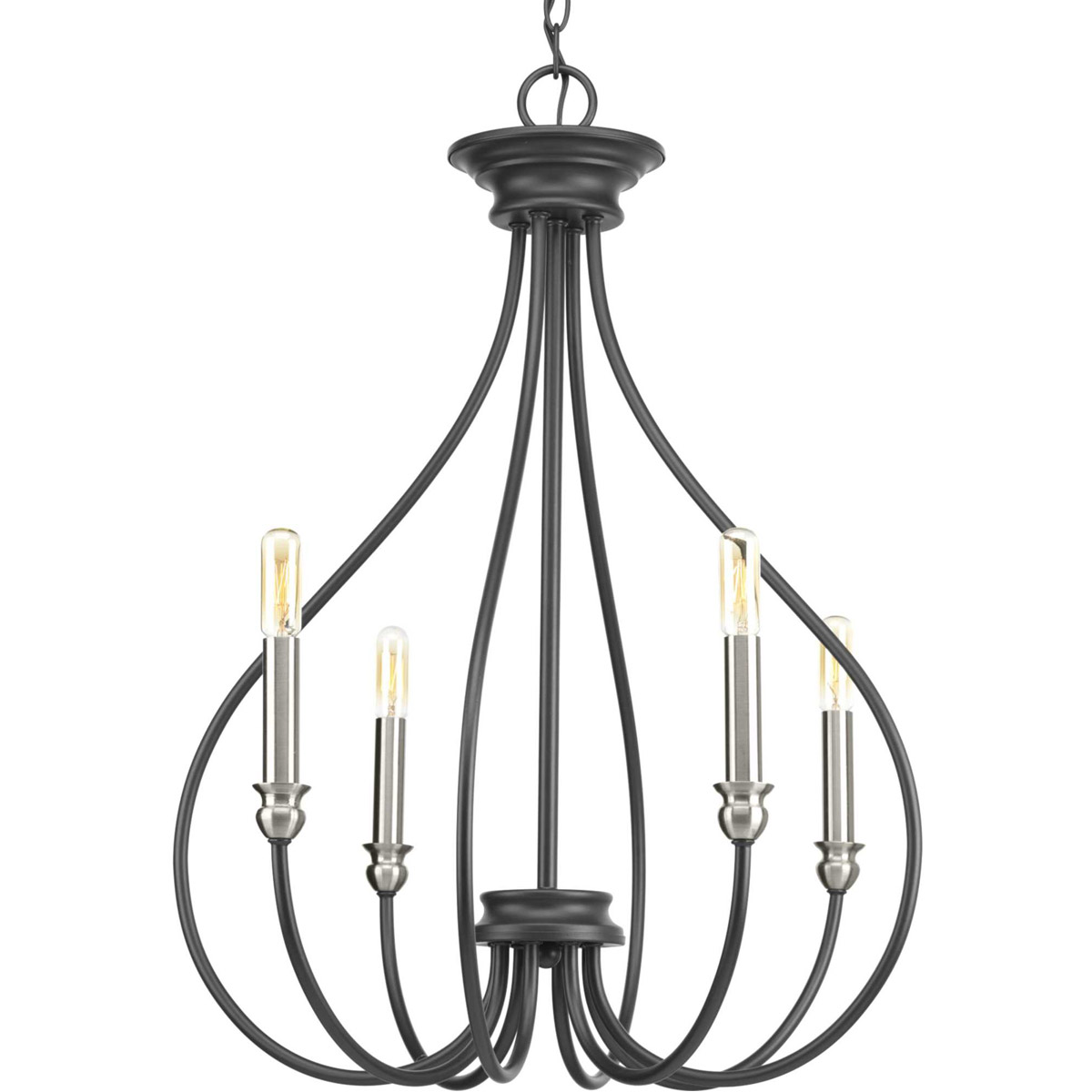 Whisp 4 Light 21 inch Graphite Chandelier Ceiling Light