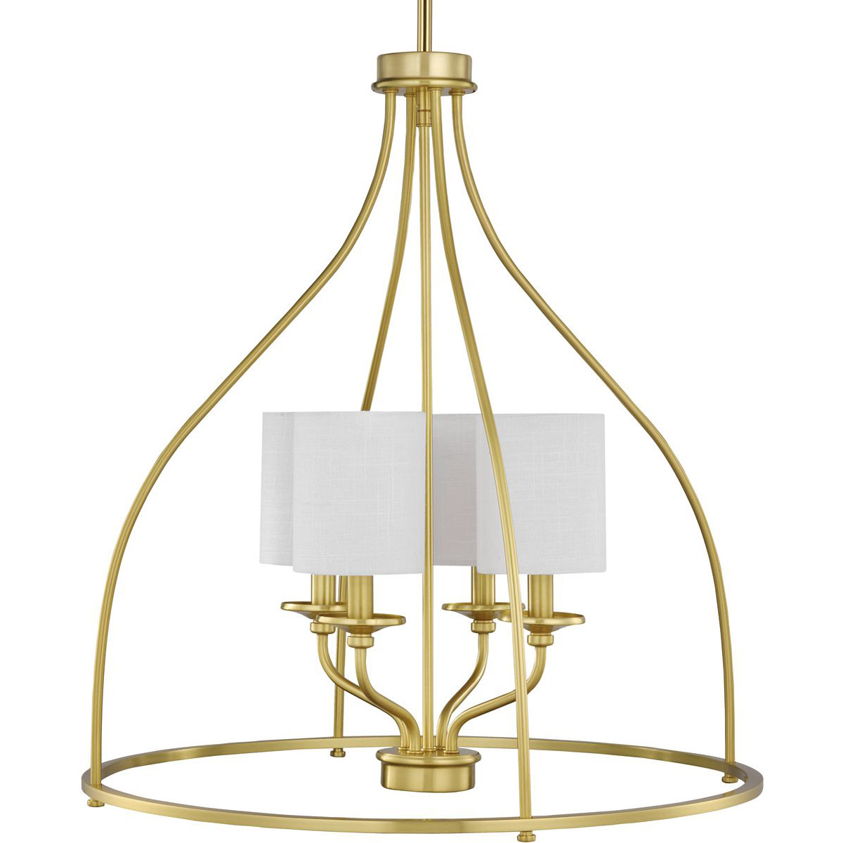 Progress P500285 012 Bonita 4 Light 23 inch Satin Brass Foyer Chandelier Ceiling Light Design Series