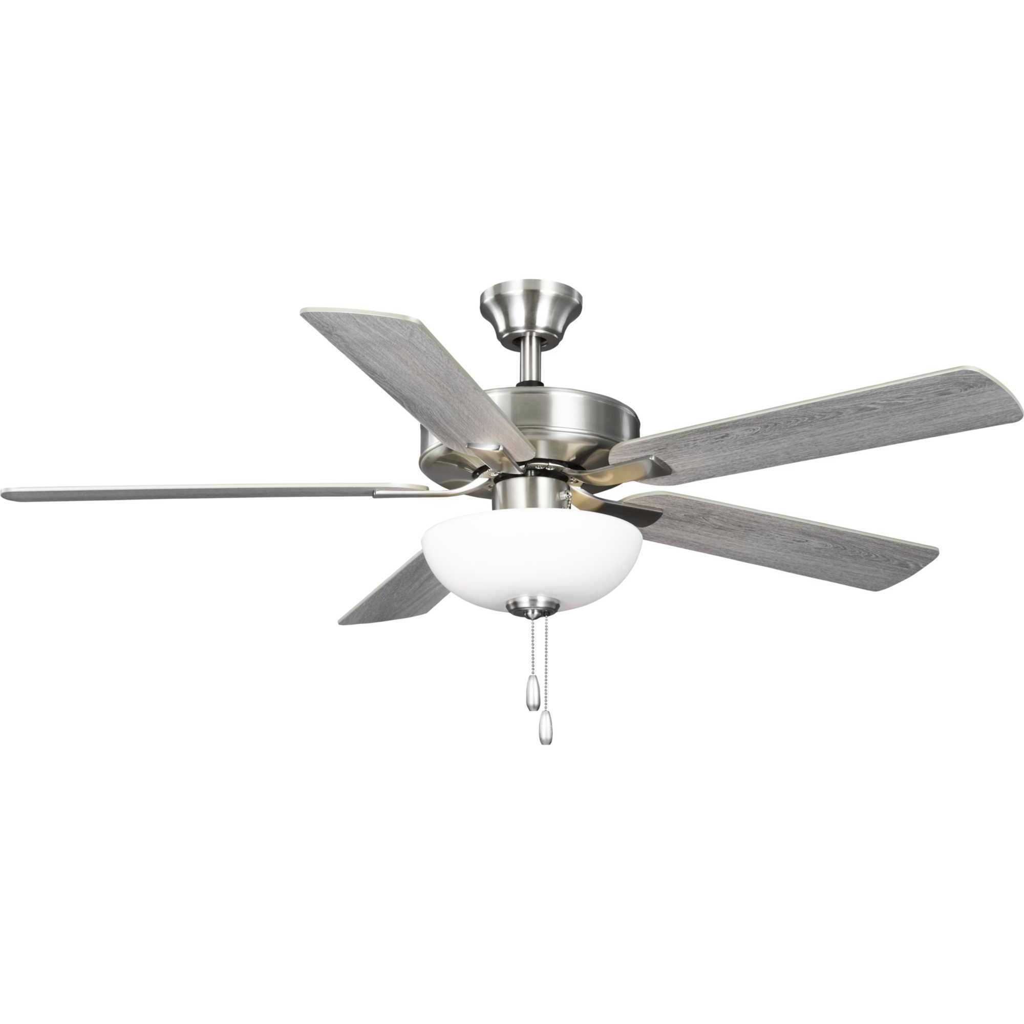 AirPro 52 inch Brushed Nickel with Silver/Grey Weathered Wood Blades  Ceiling Fan