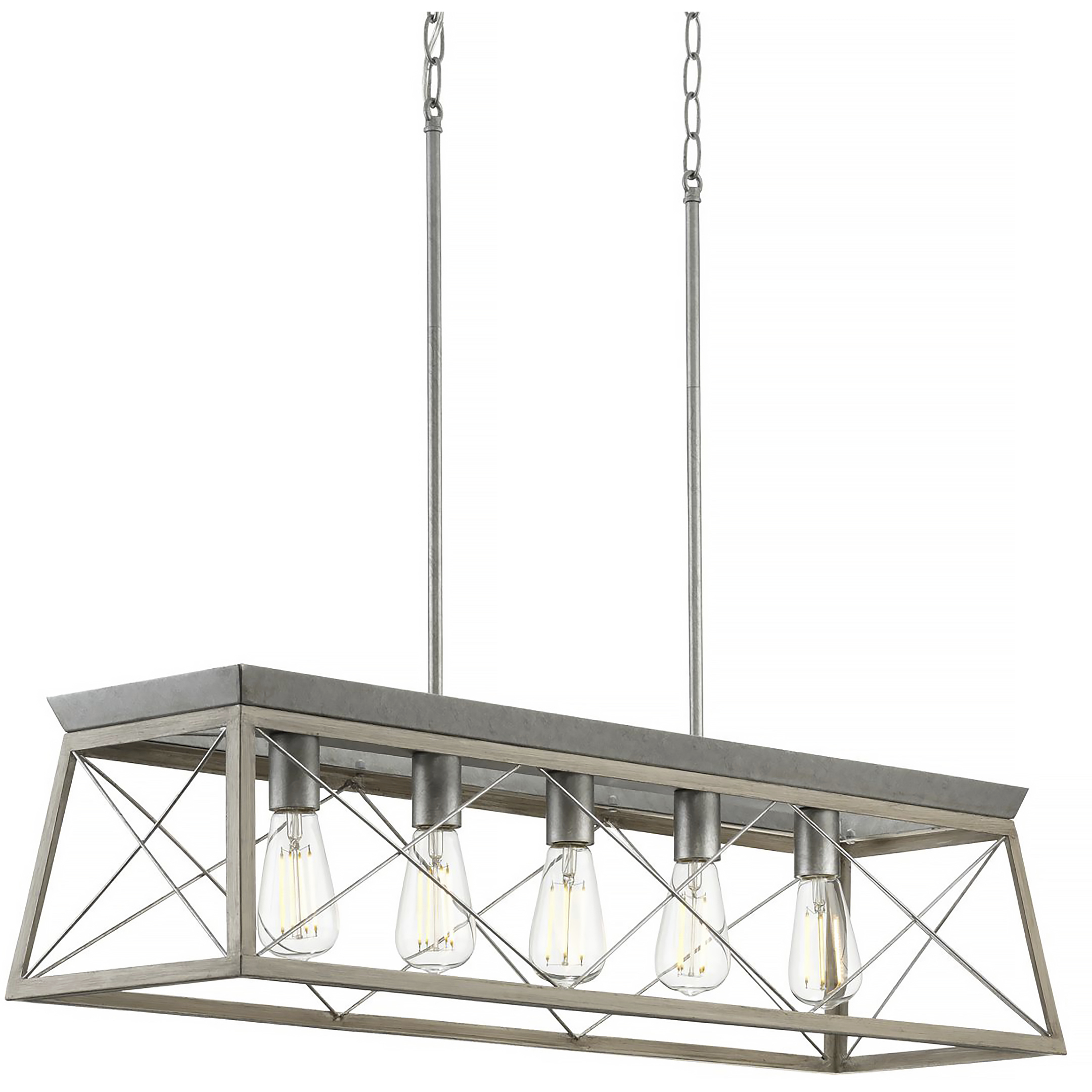 Briarwood 5 Light 38 inch Galvanized Linear Chandelier Ceiling Light