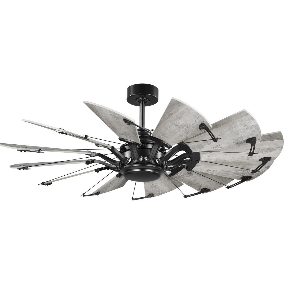 Progress P250065 31m Springer 52 Inch Matte Black With Rustic Charcoal Blades Windmill Ceiling Fan