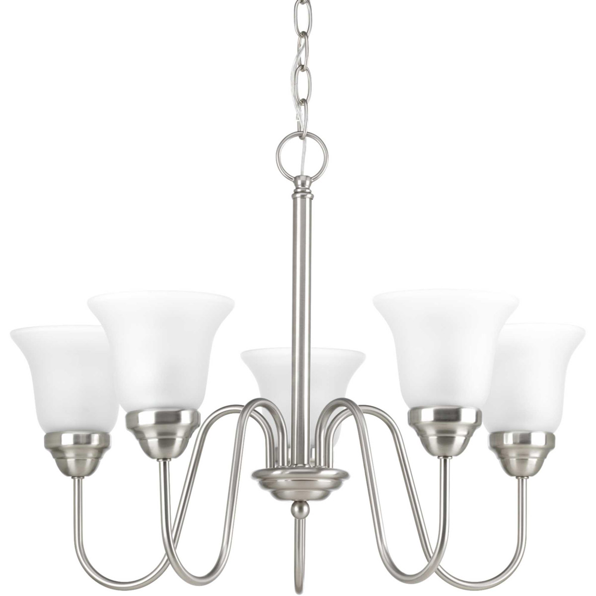 Classic 5 Light 23 inch Brushed Nickel Chandelier Ceiling Light