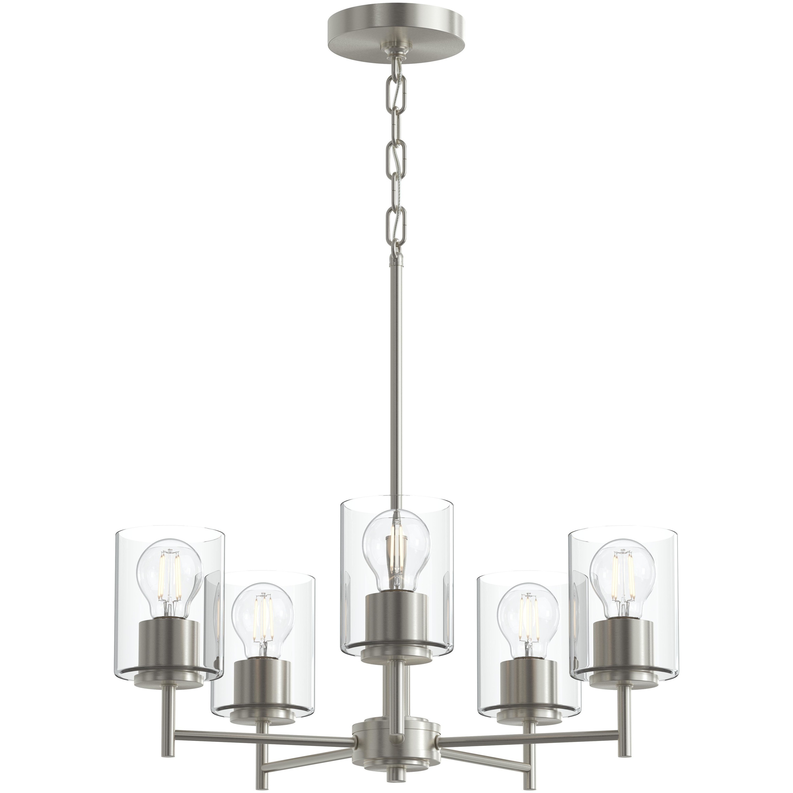 Replay 5 Light 21 inch Brushed Nickel Chandelier Ceiling Light