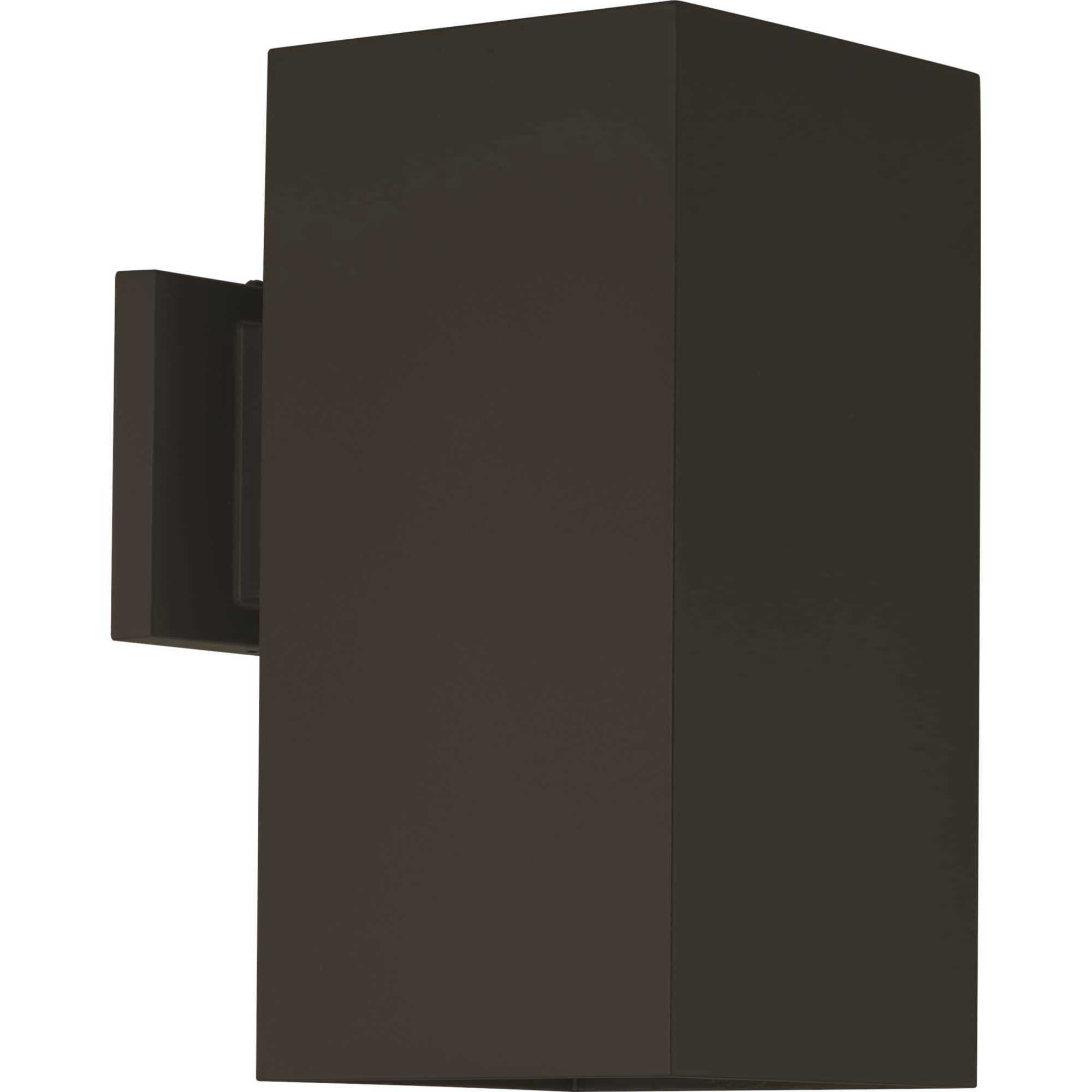 LED Square Cylinder Outdoor Wall Mount in Antique Bronze, LED Lamping, Progress LED
