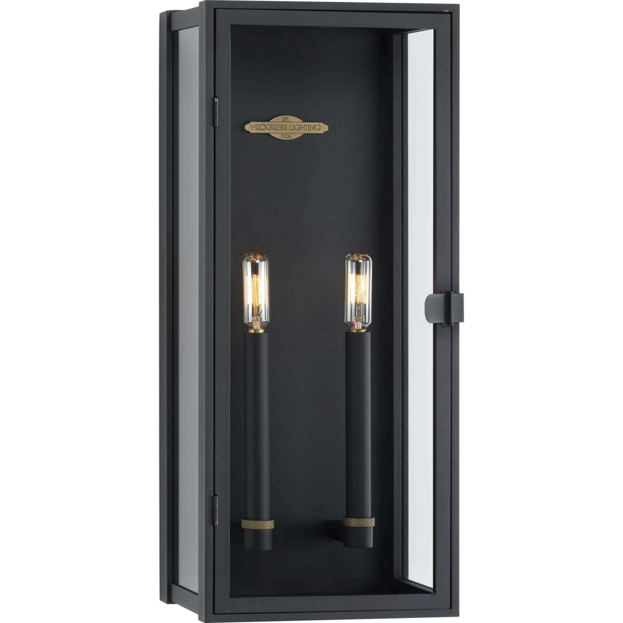 Stature 2 Light 21 inch Textured Black Outdoor Wall Lantern