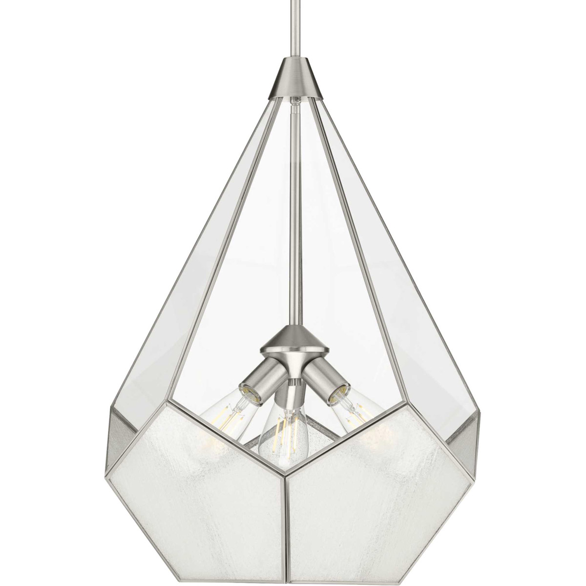 Cinq 3 Light 19 inch Brushed Nickel Pendant Ceiling Light, Design Series