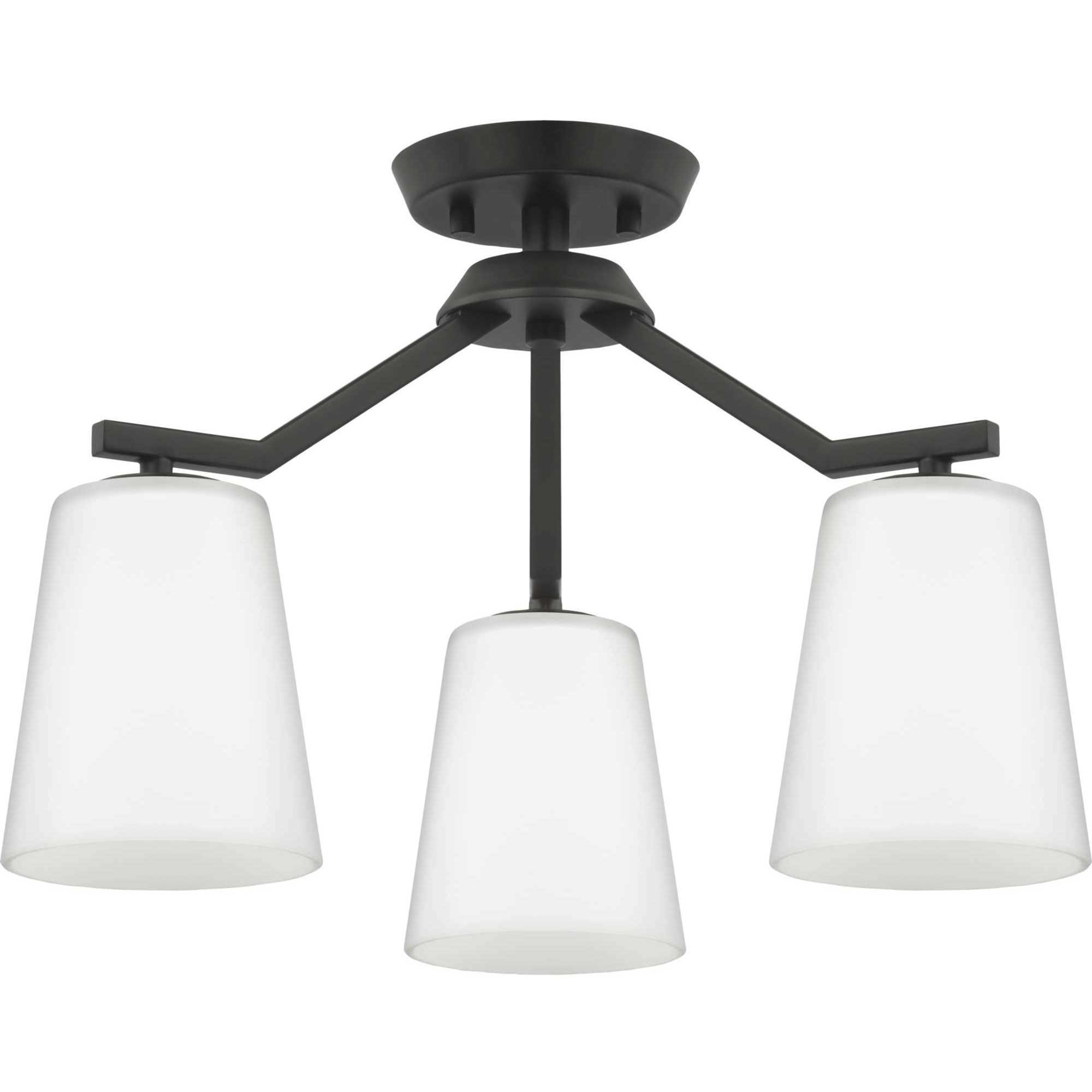 Vertex 3 Light 18 inch Matte Black Convertible Chandelier Ceiling Light