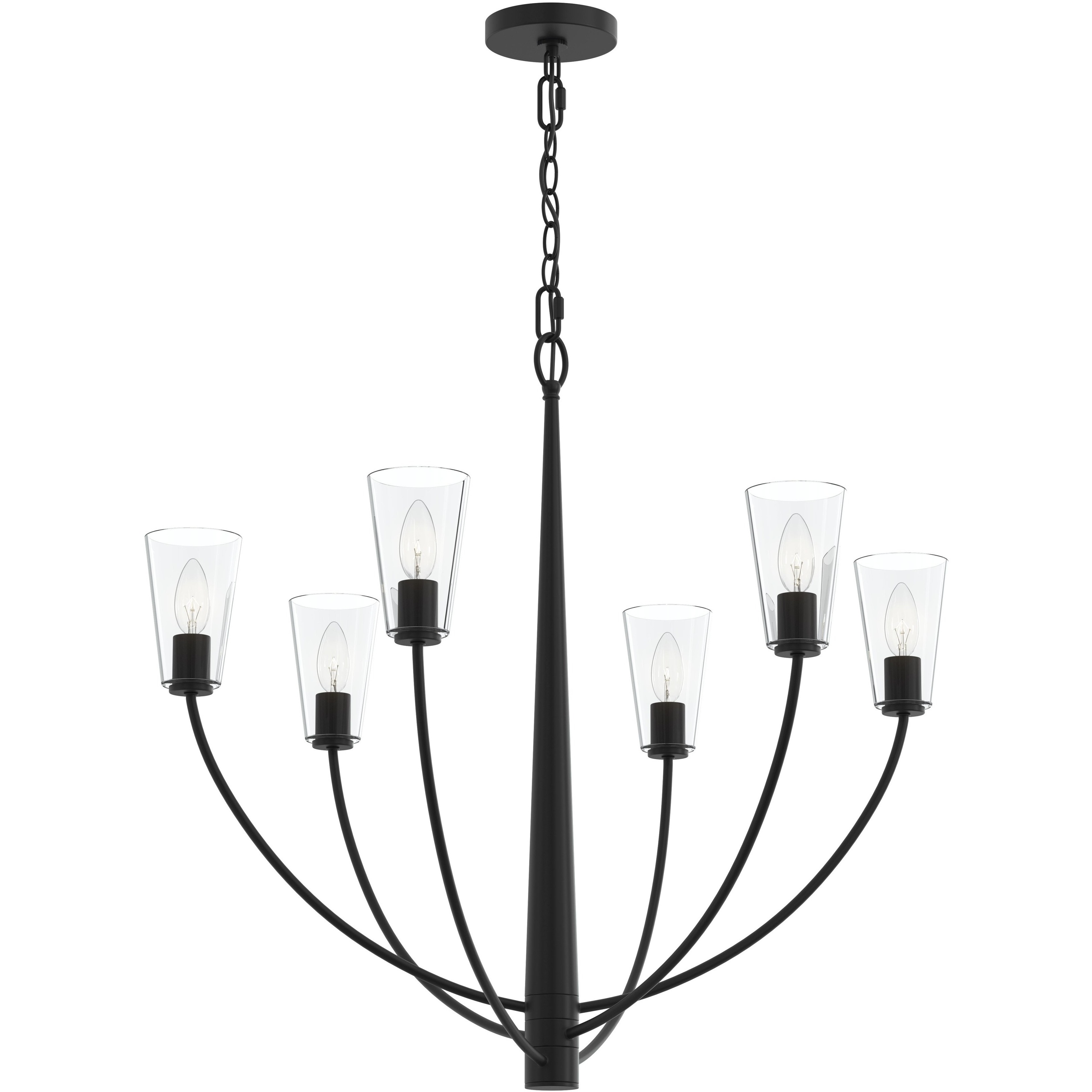 Jheni 6 Light 30 inch Matte Black Chandelier Ceiling Light