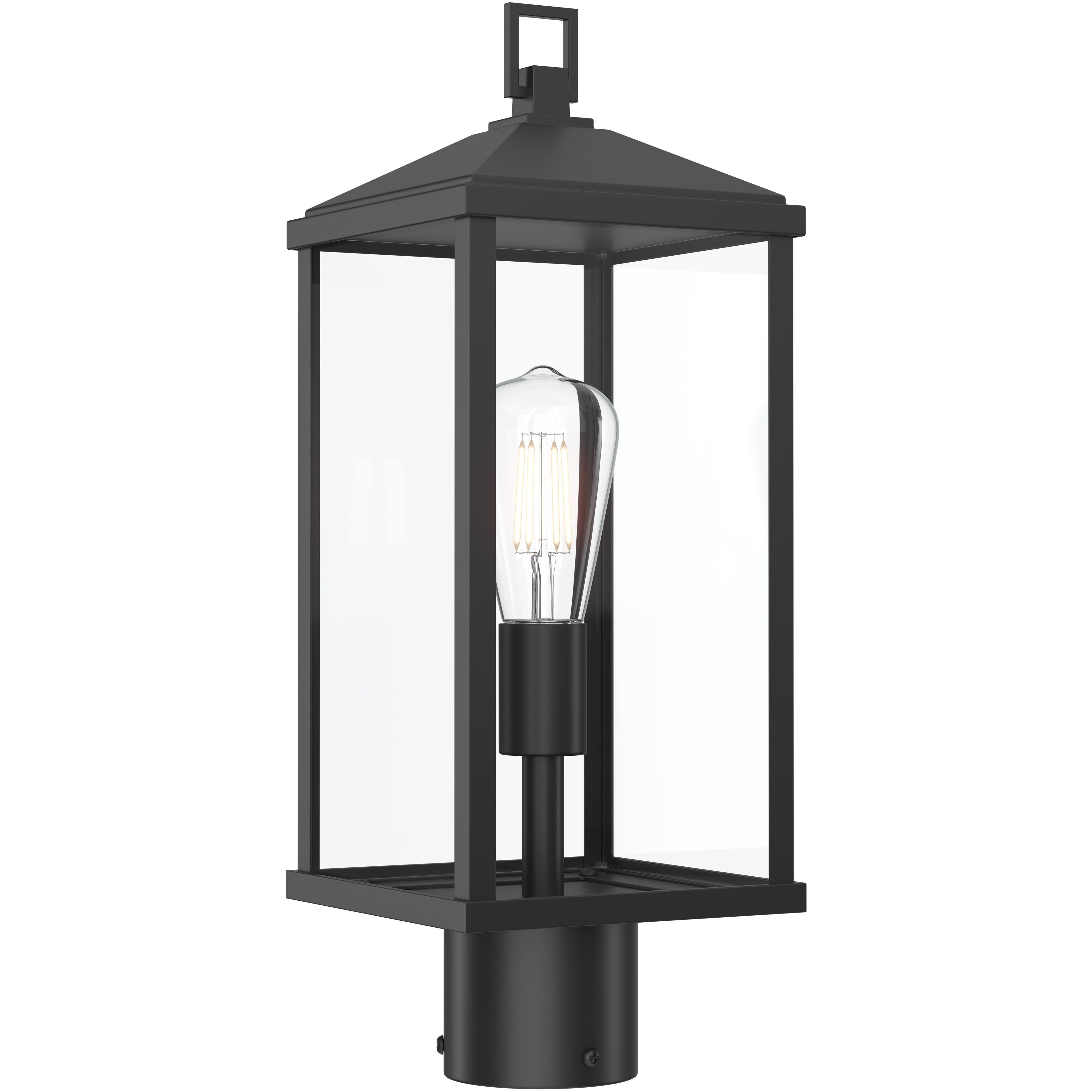 Cantley 1 Light 18.25 inch Matte Black Outdoor Post Mount Lantern Light
