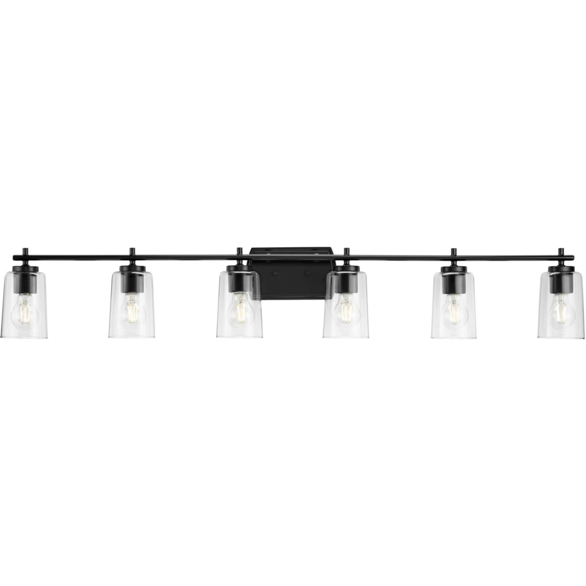Adley 6 Light 49 inch Matte Black Bath Vanity Wall Light