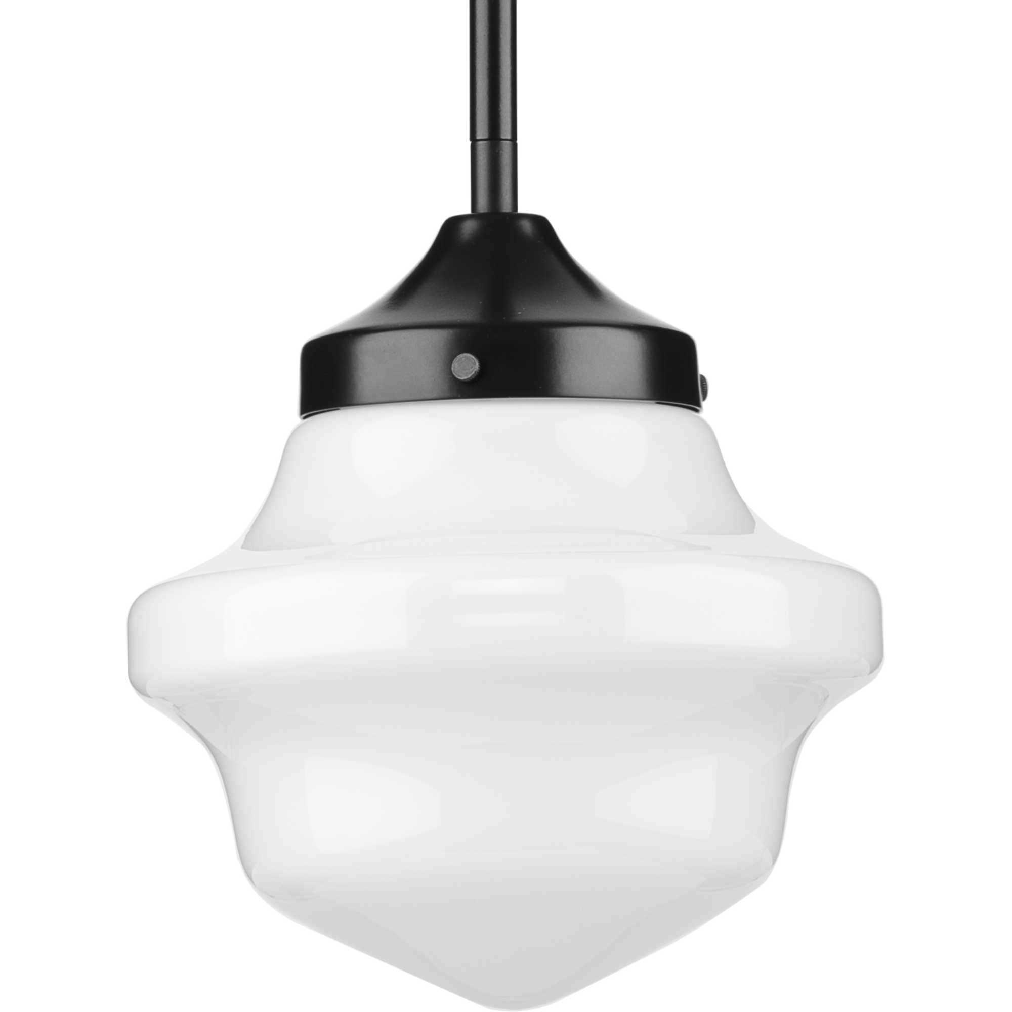 Progress P5196 31M School House 1 Light 8 inch Matte Black Mini Pendant Ceiling Light