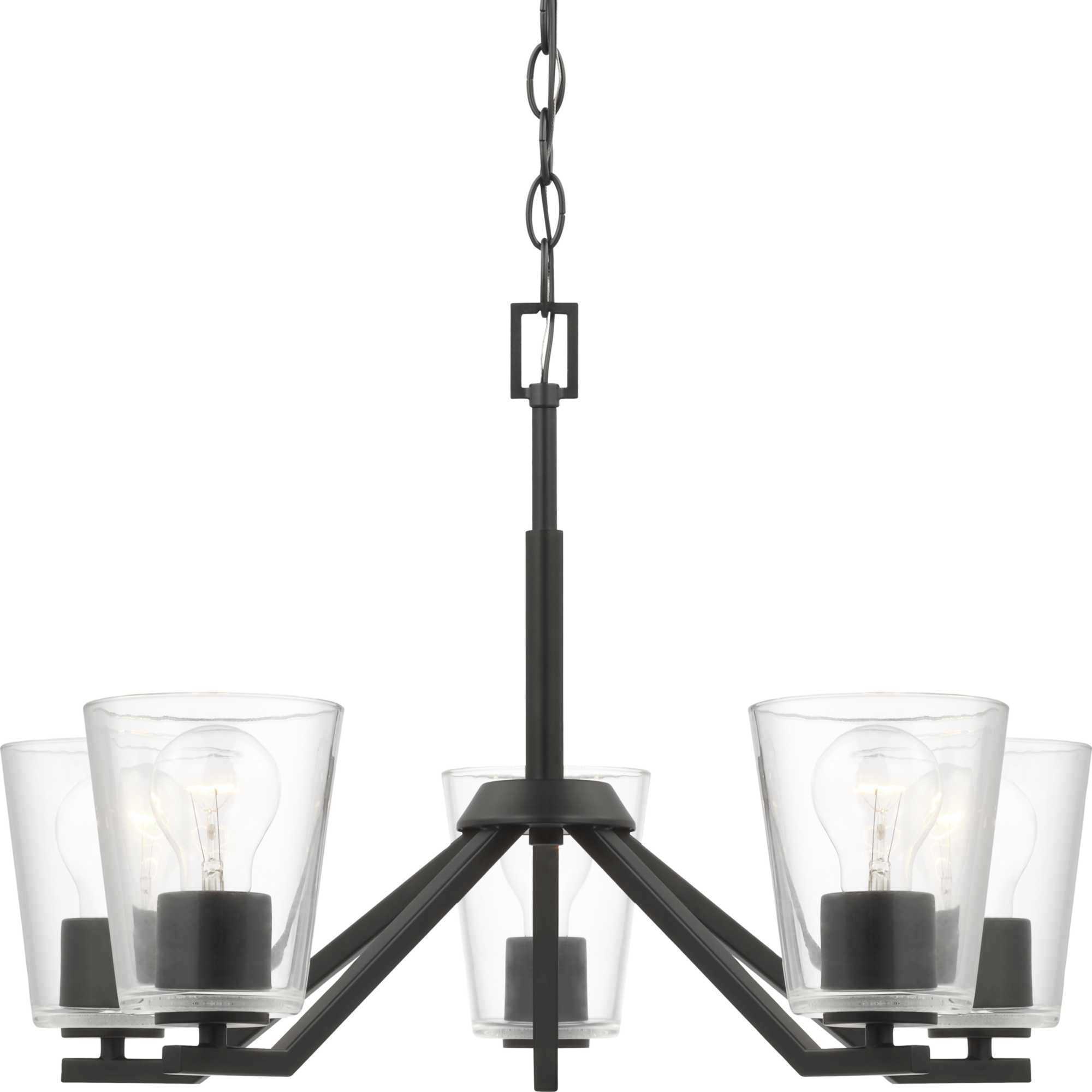 Vertex 5 Light 22.5 inch Matte Black Chandelier Ceiling Light