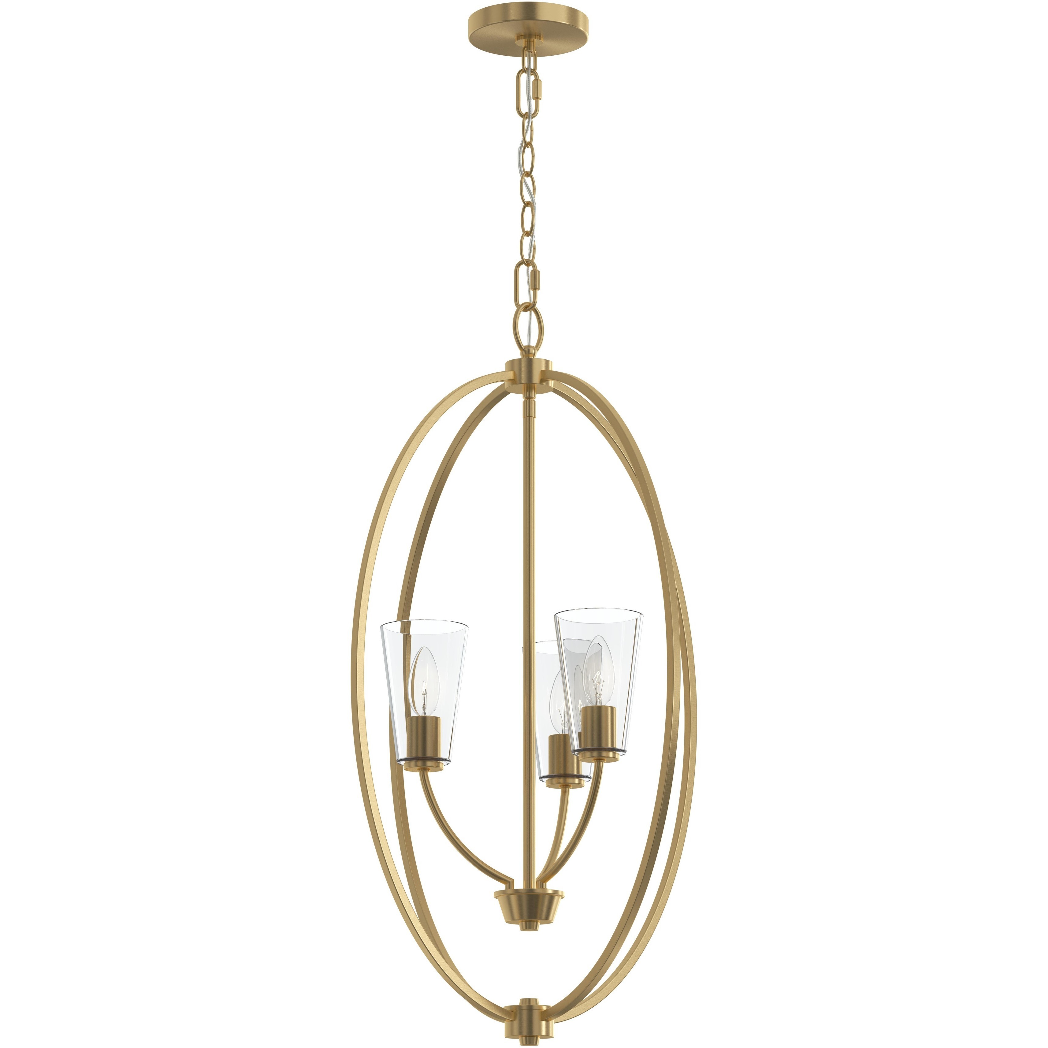 Jheni 3 Light 18 inch Brushed Gold Foyer Pendant Ceiling Light