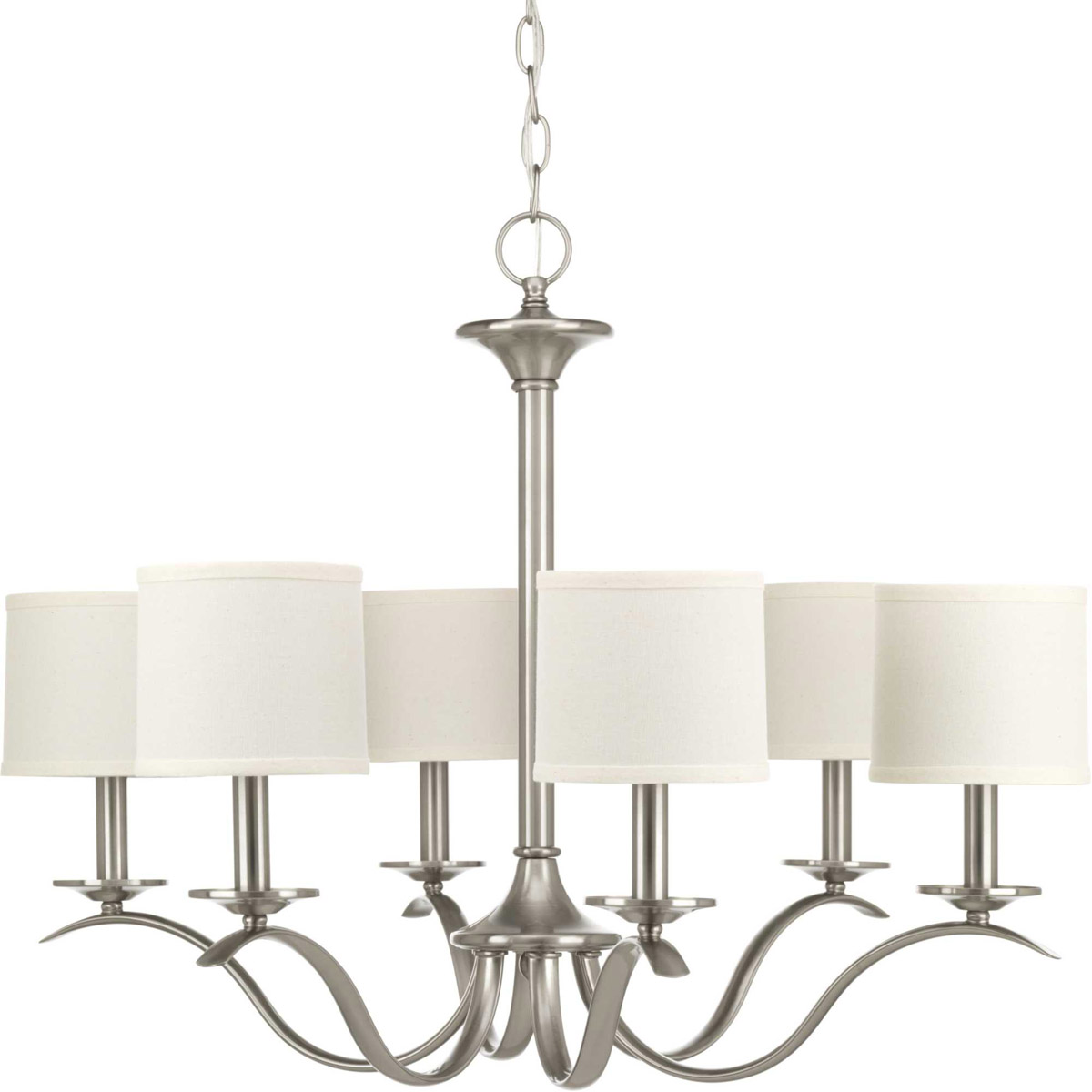 Inspire 6 Light 30 inch Brushed Nickel Chandelier Ceiling Light