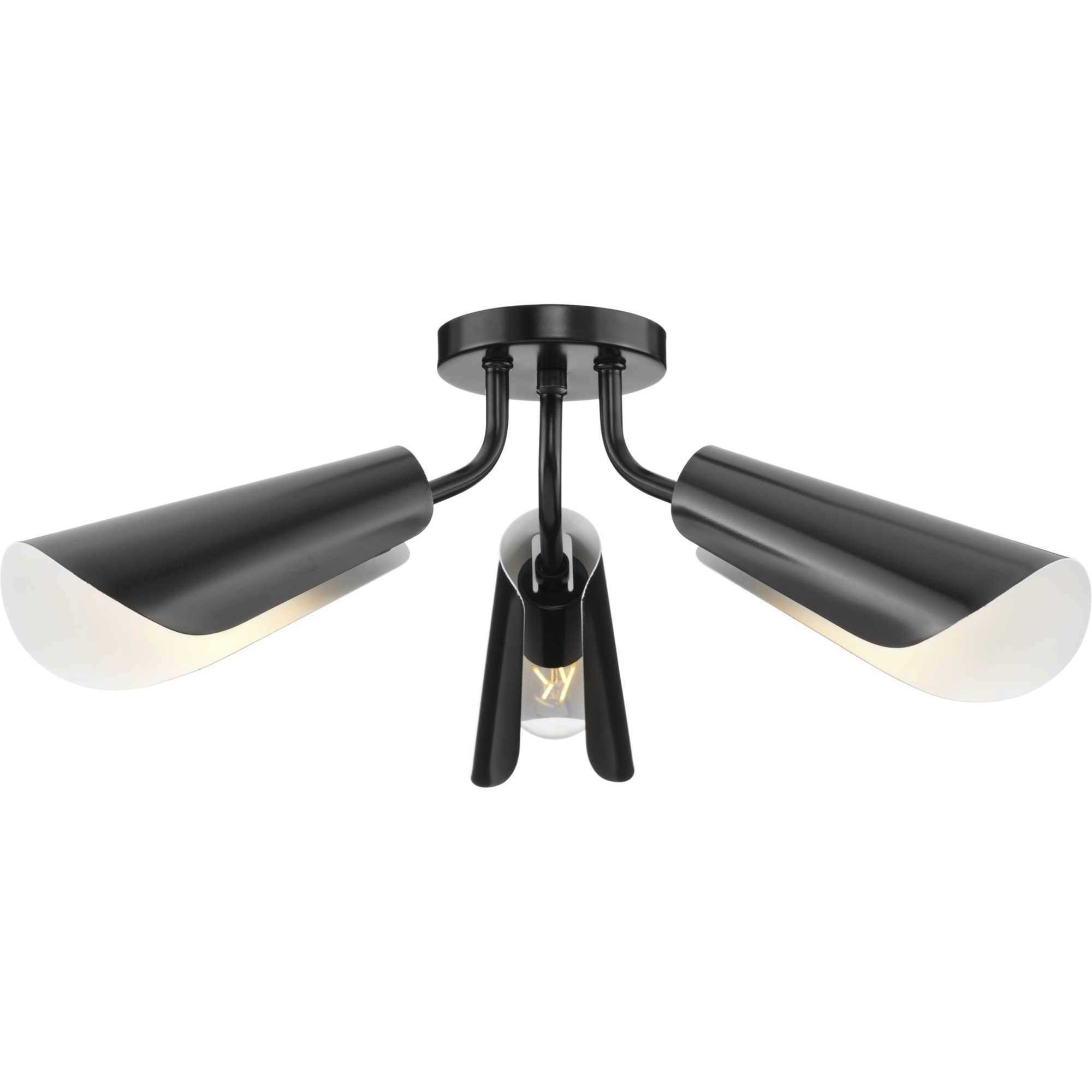 Cornett LED 24 inch Matte Black Semi-Flush Mount Ceiling Light