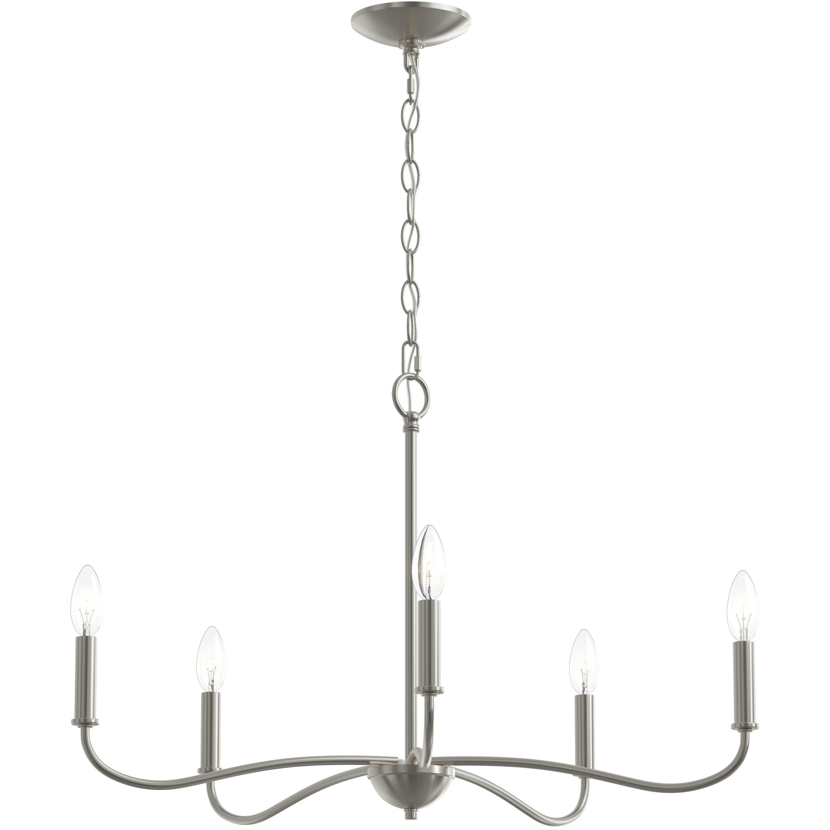 Ilia 5 Light 28 inch Brushed Nickel Chandelier Ceiling Light