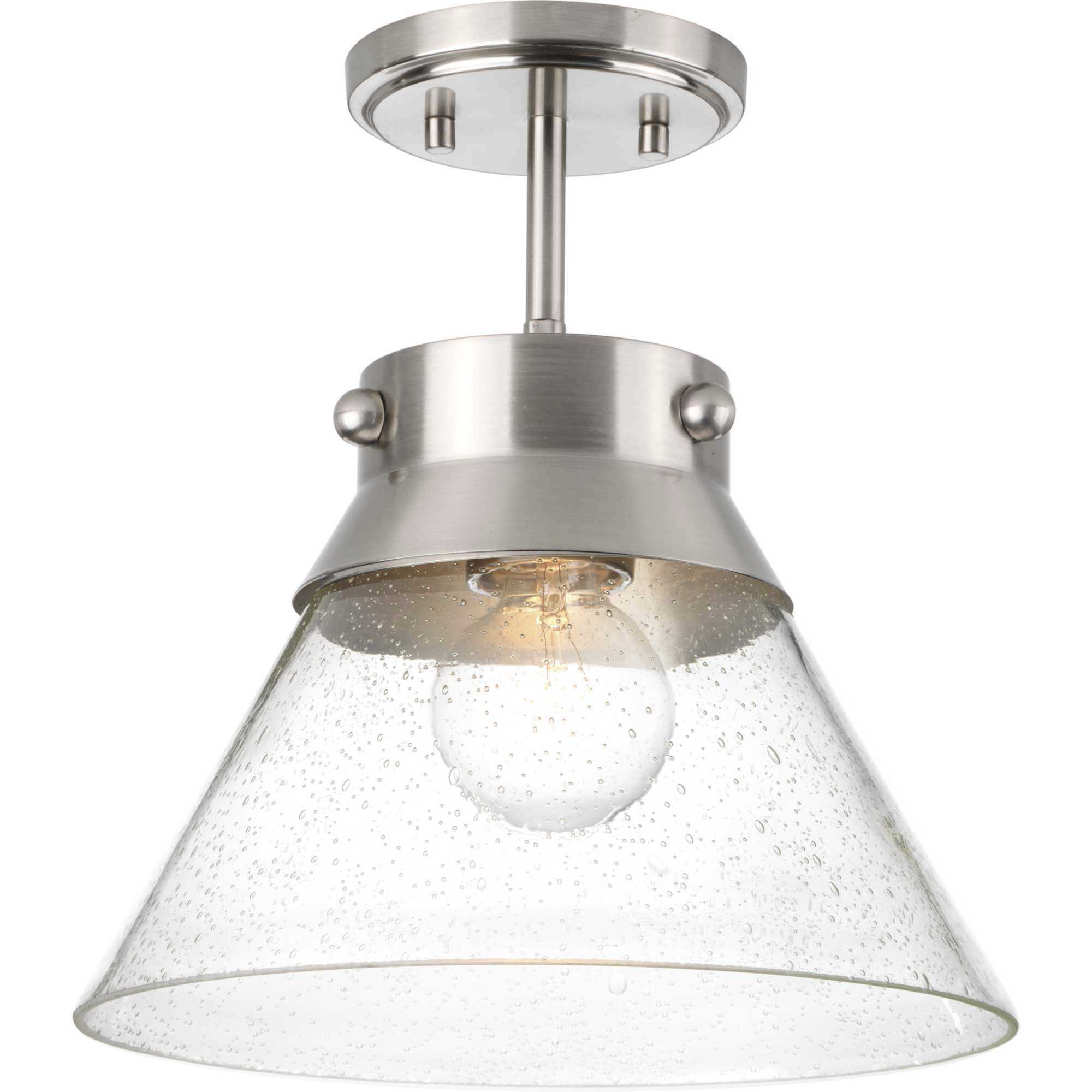 Point Dume&trade; Tapia Trail 1 Light 11.75 inch Brushed Nickel Semi-Flush Convertible Ceiling Light, Design Series