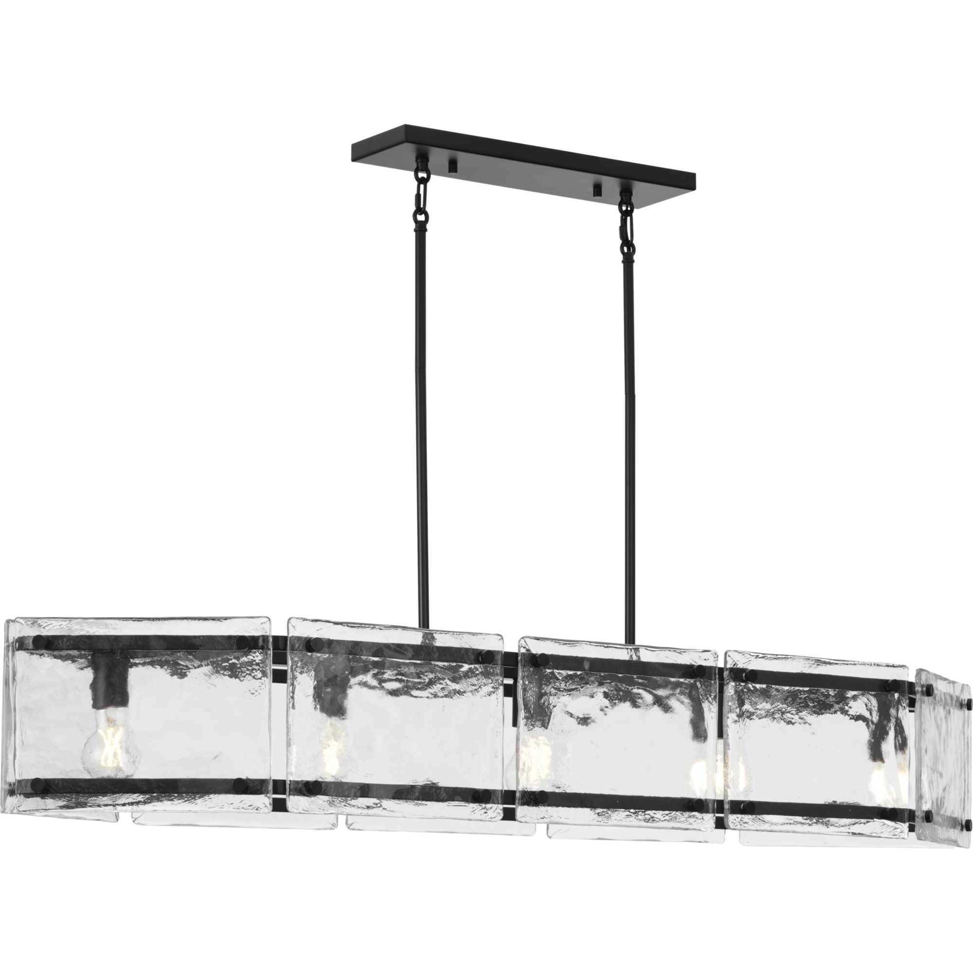 Rivera 5 Light 51.25 inch Matte Black Linear Chandelier Ceiling Light, Design Series