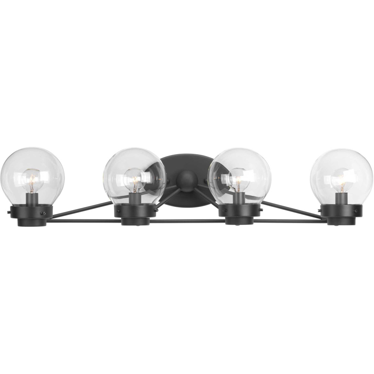 Spatial 4 Light 31 inch Matte Black Bath Vanity Wall Light, Design Series