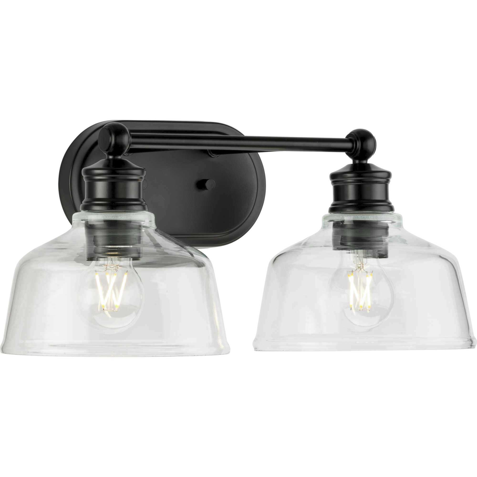 Singleton 2 Light 17 inch Matte Black Bath Vanity Wall Light