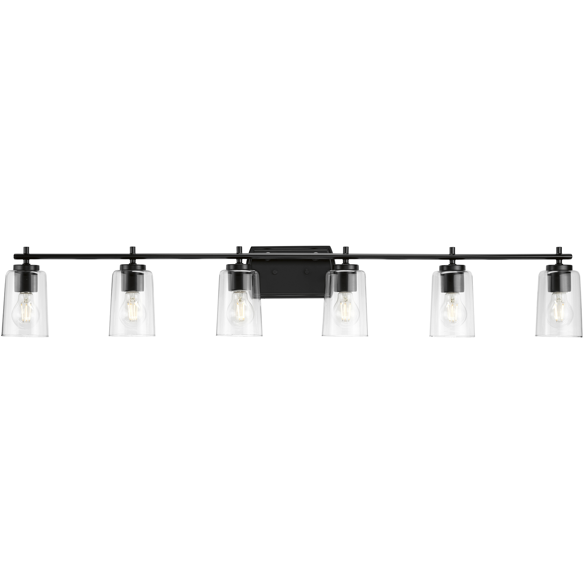 Adley 6 Light 49 inch Matte Black Bath Vanity Wall Light