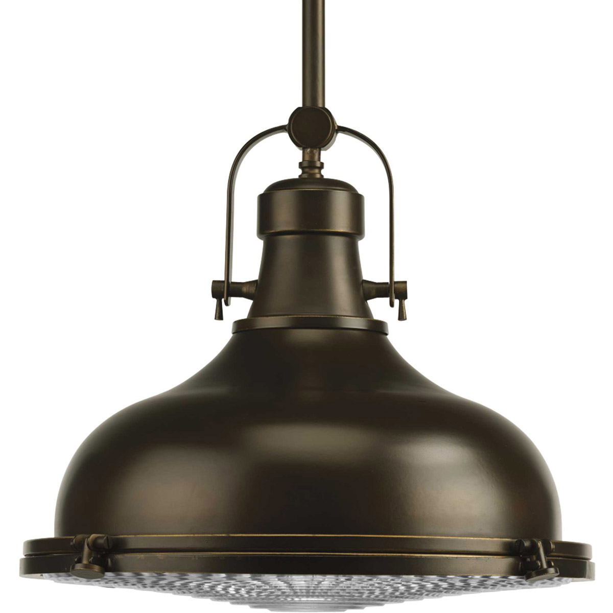 Fresnel Lens 1 Light 16 inch Oil Rubbed Bronze Pendant Ceiling Light