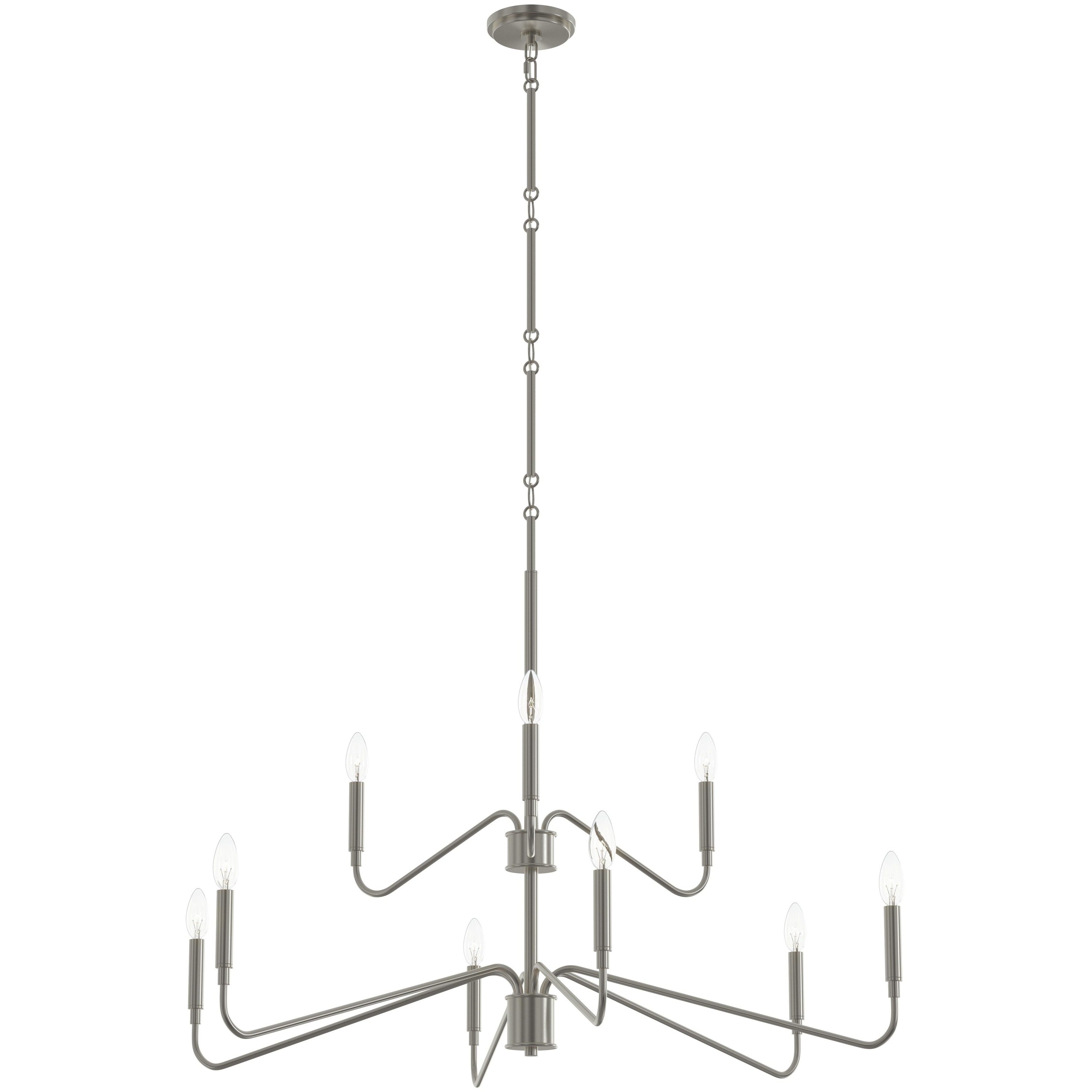 Pilar 9 Light 40 inch Brushed Nickel Chandelier Ceiling Light