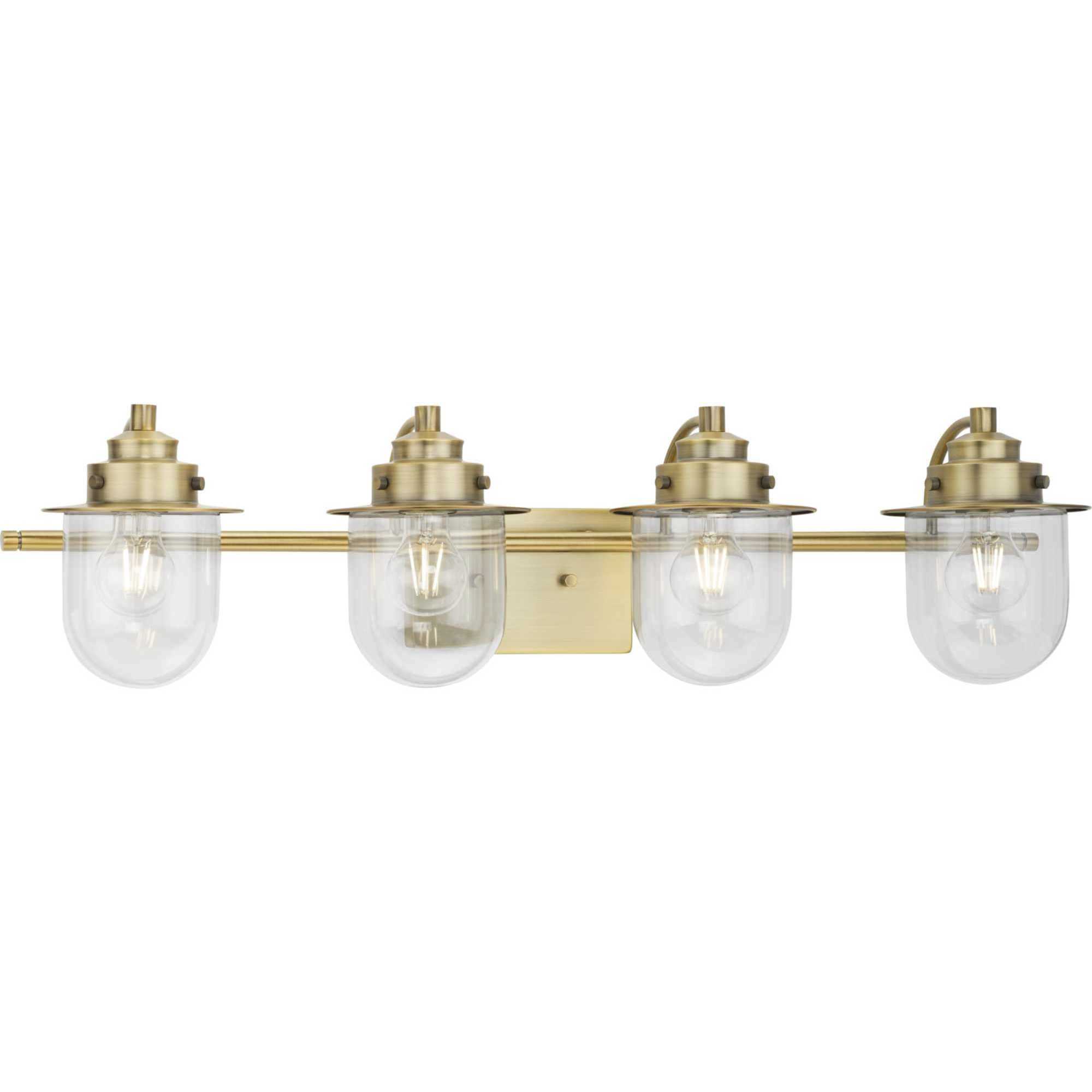 Progress P300437163 Northlake 4 Light 32.5 inch Vintage Brass Bath